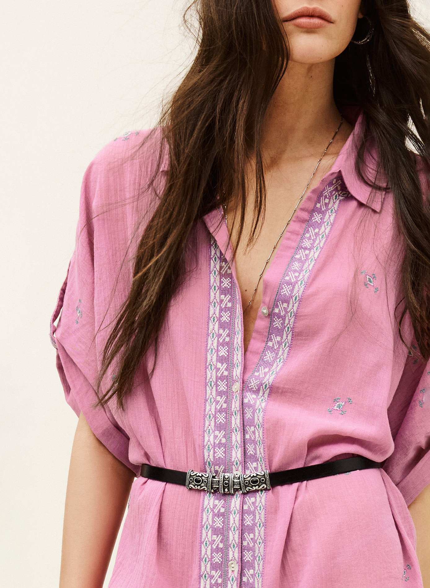 Ceinture en cuir bara BA&SH Noir