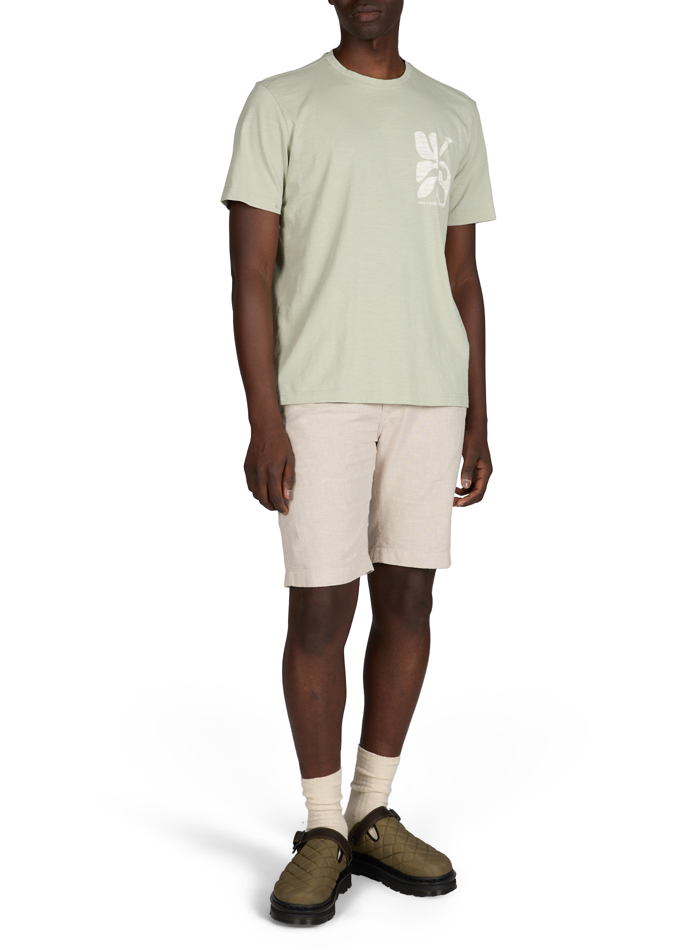 Cotton round-neck T-shirt PIERRE CARDIN Green