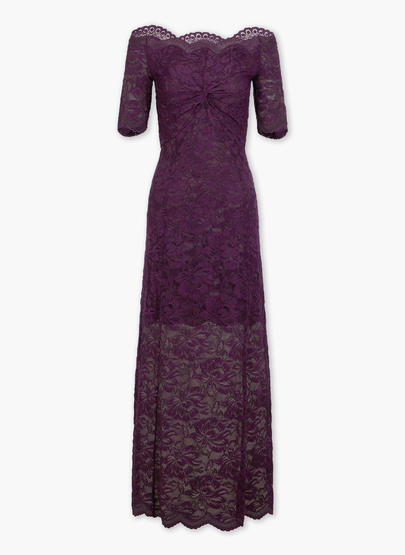 Robe midi en dentelle superposée RABANNE Violet