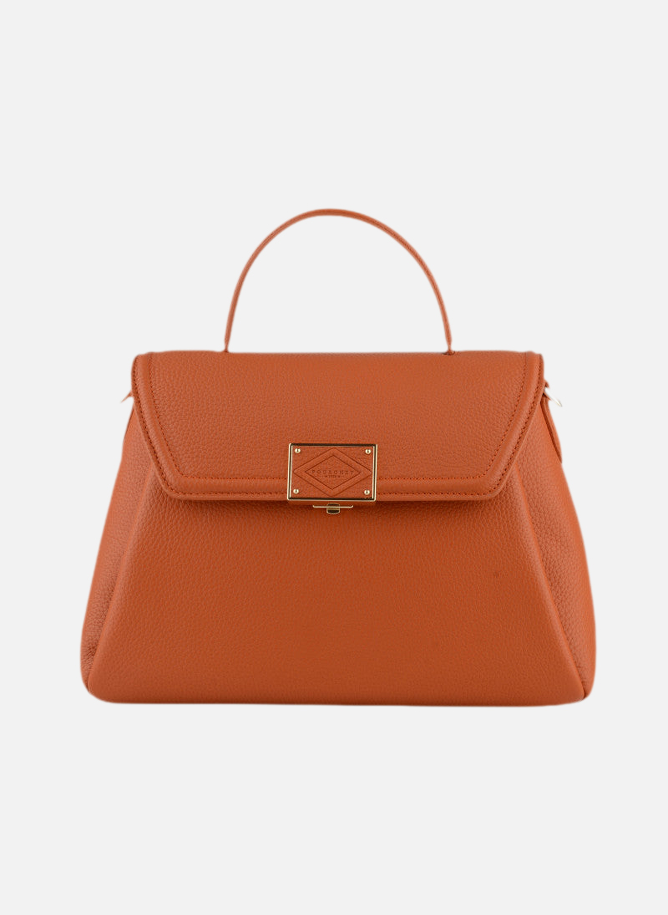 Carat | sac à main gm en cuir de vachette POURCHET Orange