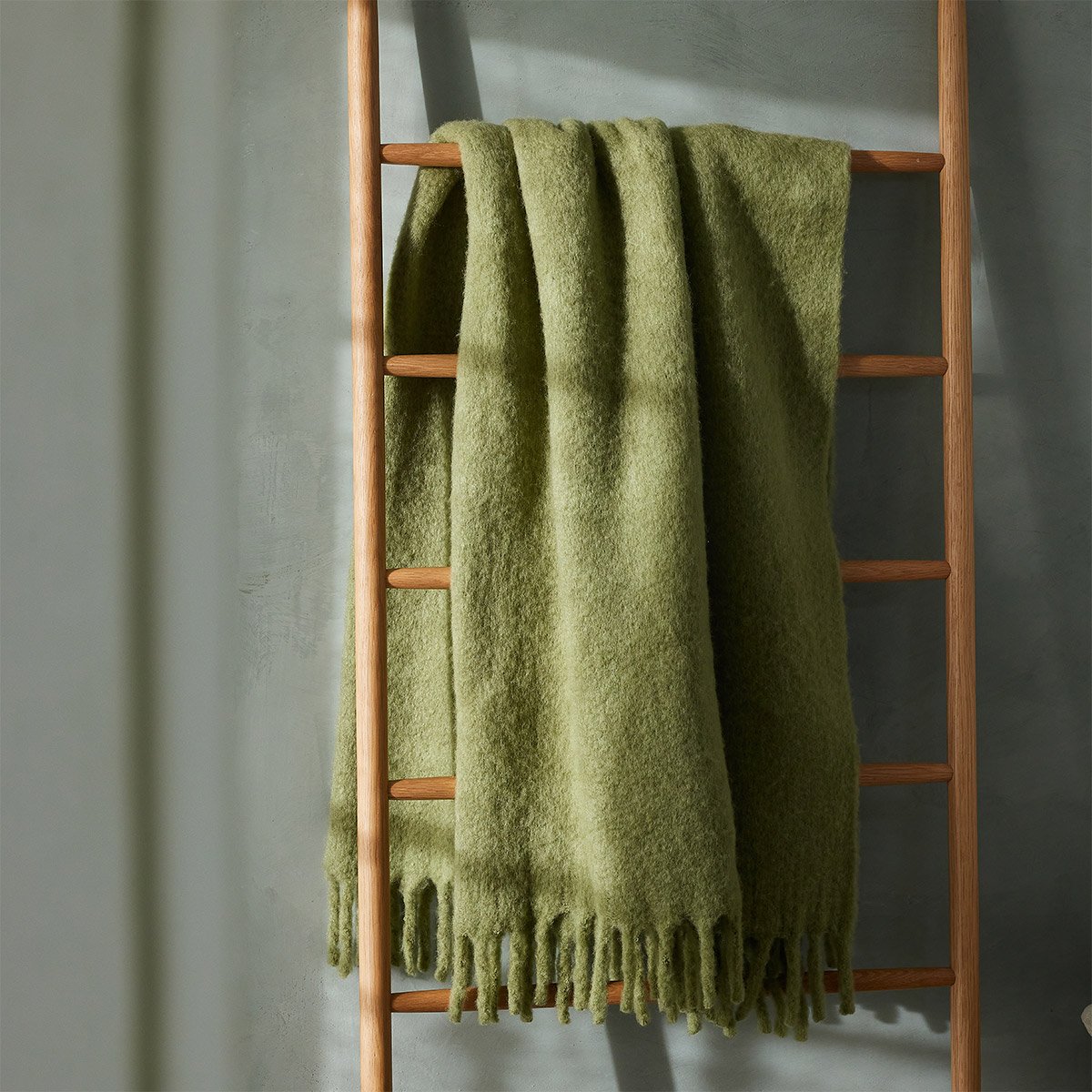 Plaid en mohair, tourbillon DESFORGES Vert