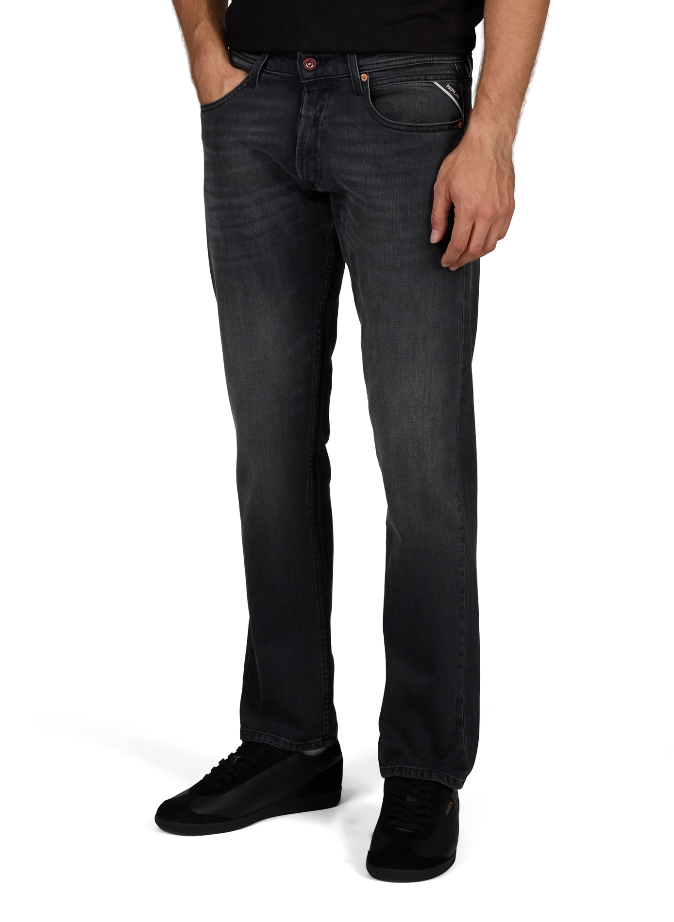 Grover straight fit jeans in blended cotton REPLAY Grey