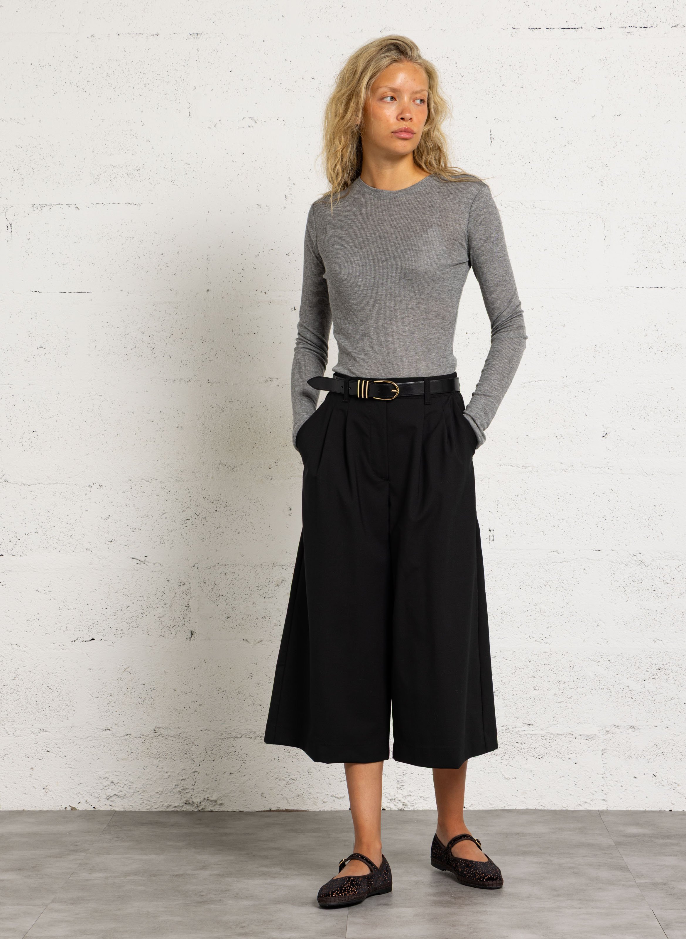 Ceinture en cuir john MAISON 123 Noir