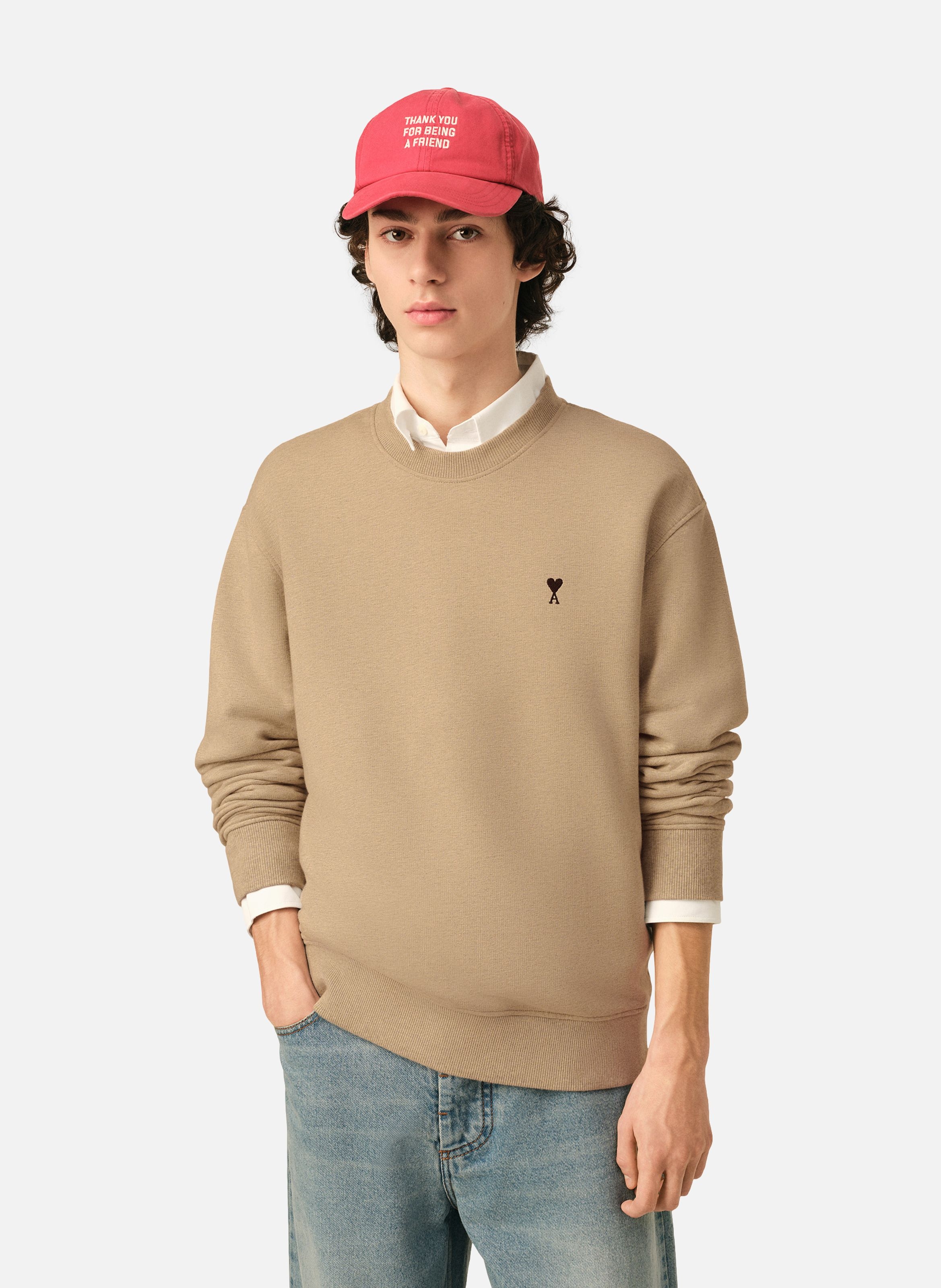 Sweatshirt en coton ami de coeur AMI PARIS Beige