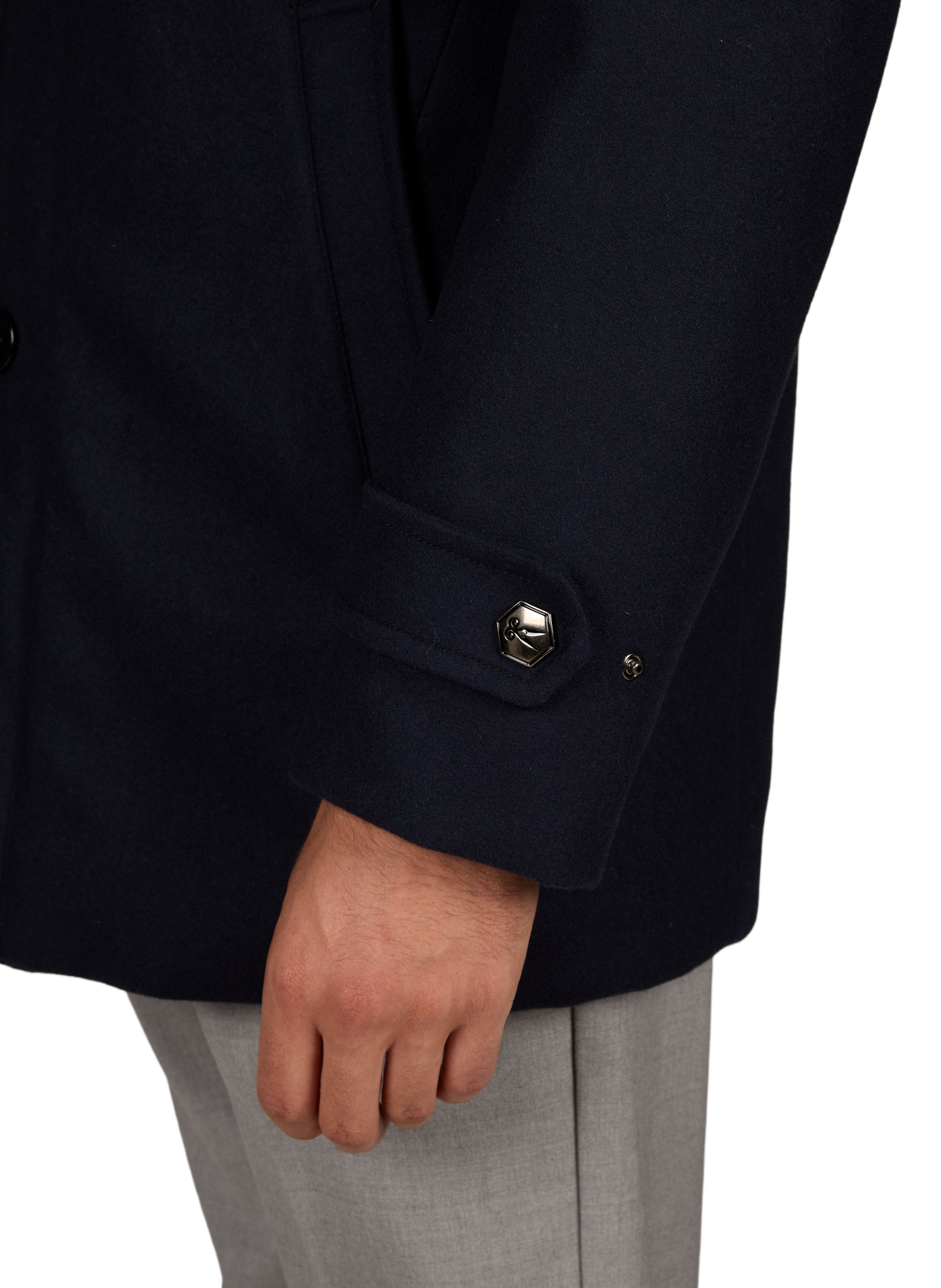 Weiter Parka mit hohem Kragen aus Wollmischung NORWEGIAN WOOL Blau