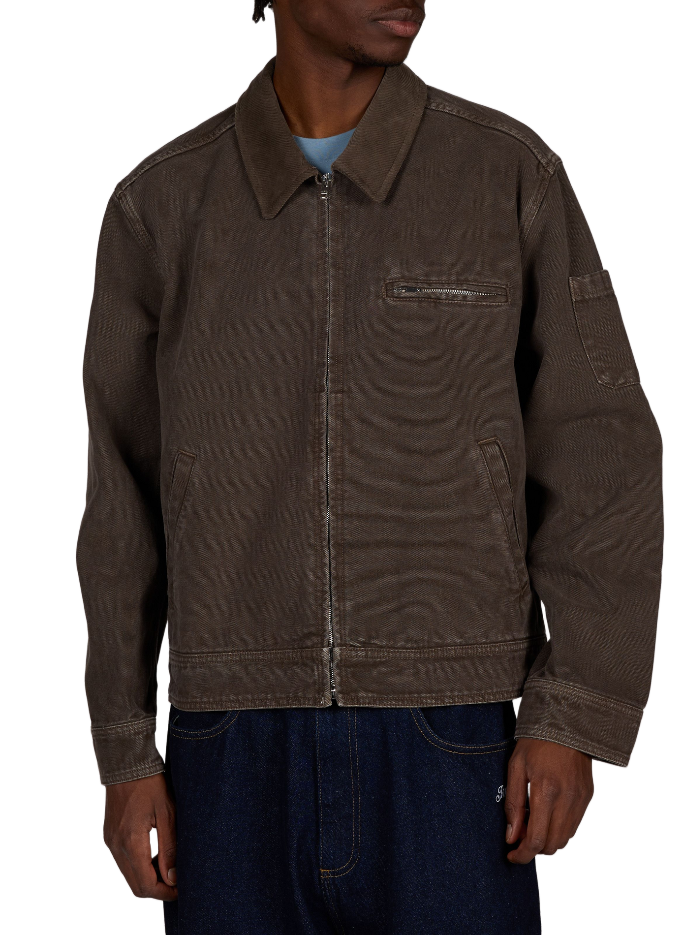 Weite Jacke mit klassischem Kragen aus Baumwolle. A.P.C. Braun