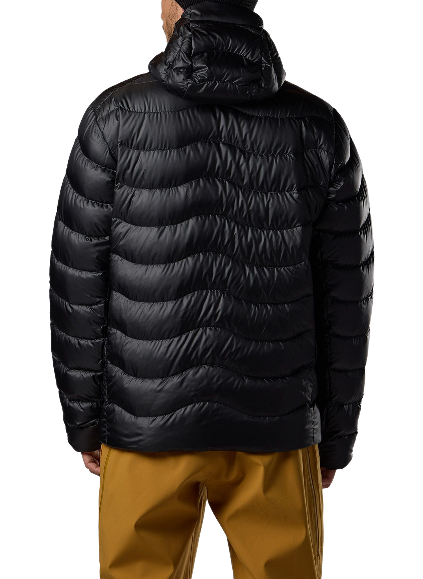 Quilted straight hooded jacket | Black ROSSIGNOL Men