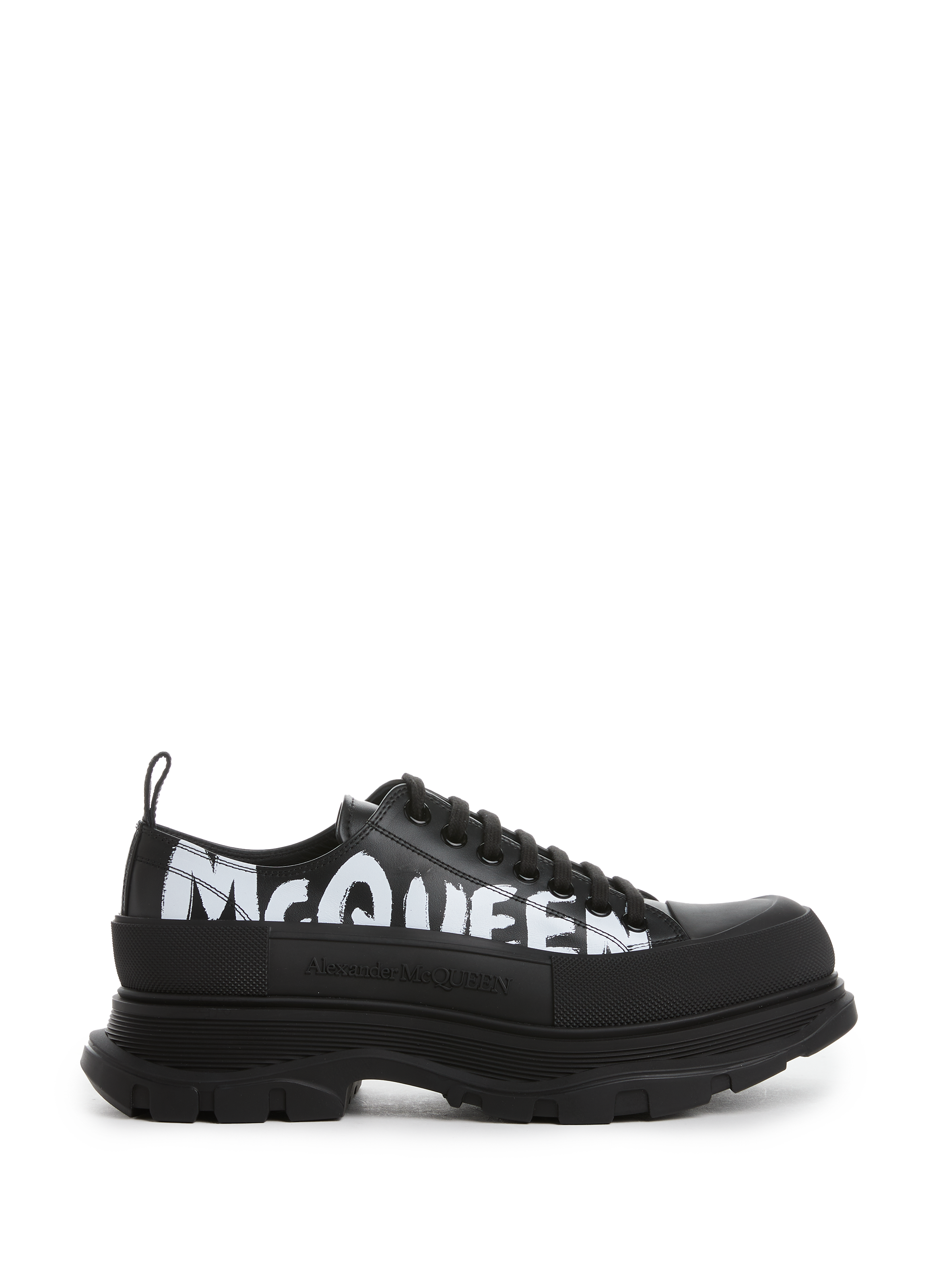 ALEXANDER MCQUEEN Tread Slick leather sneakers Black