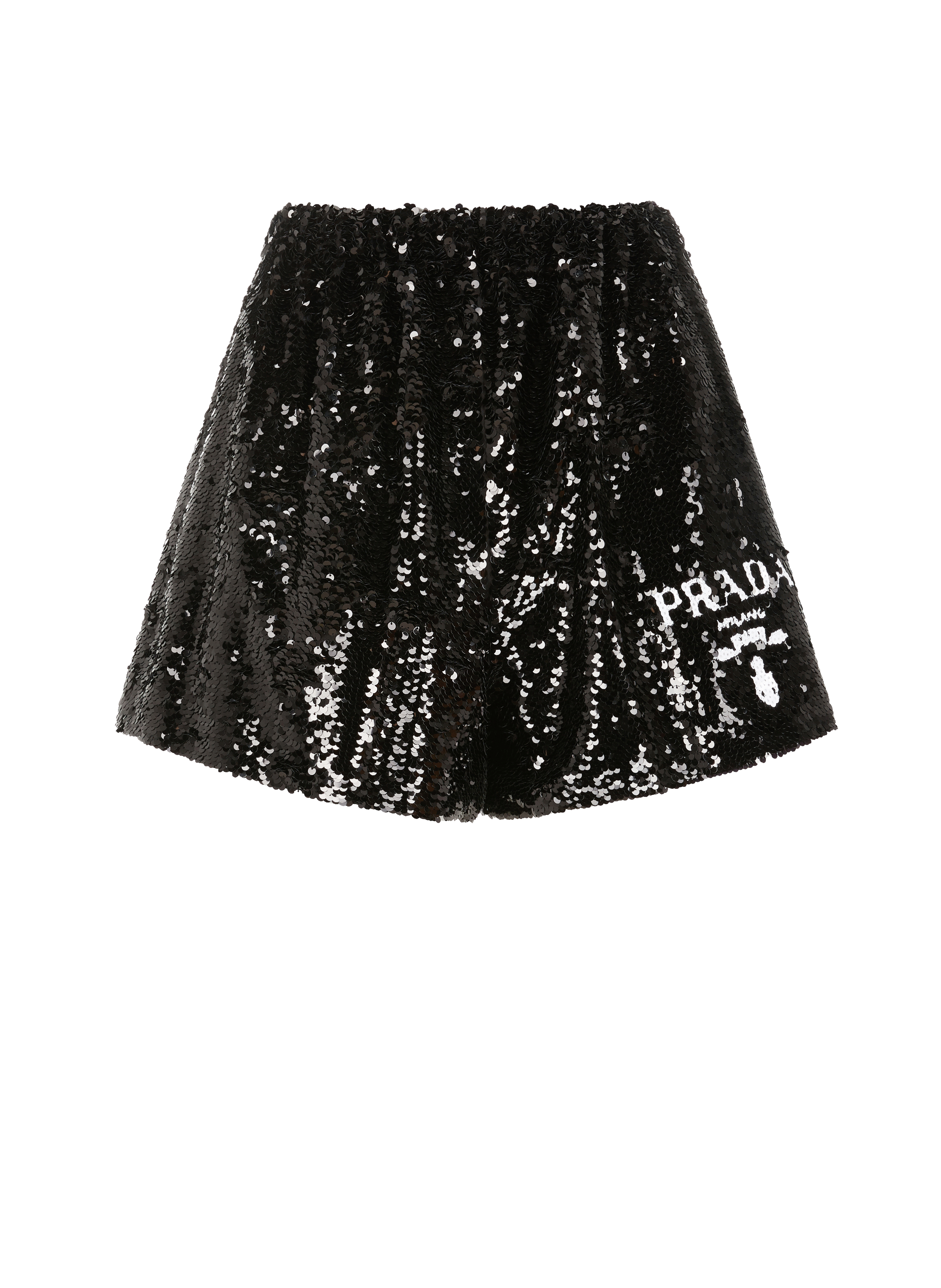 PRADA Sequinned silk shorts Black
