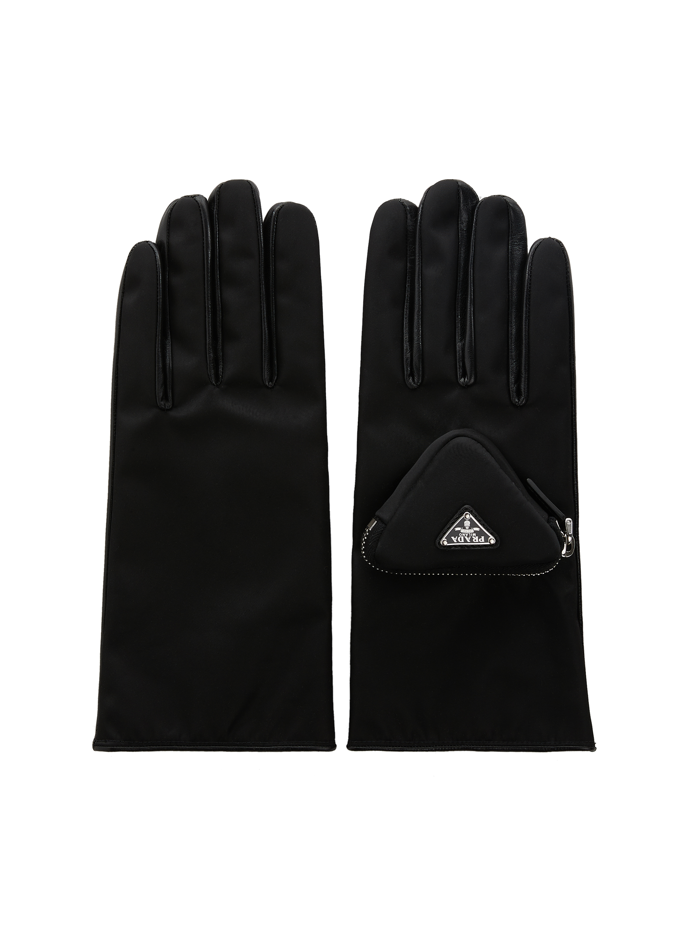 PRADA Gloves with logo Black