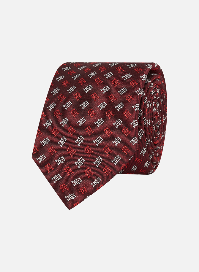 TOMMY HILFIGER monogram silk tie