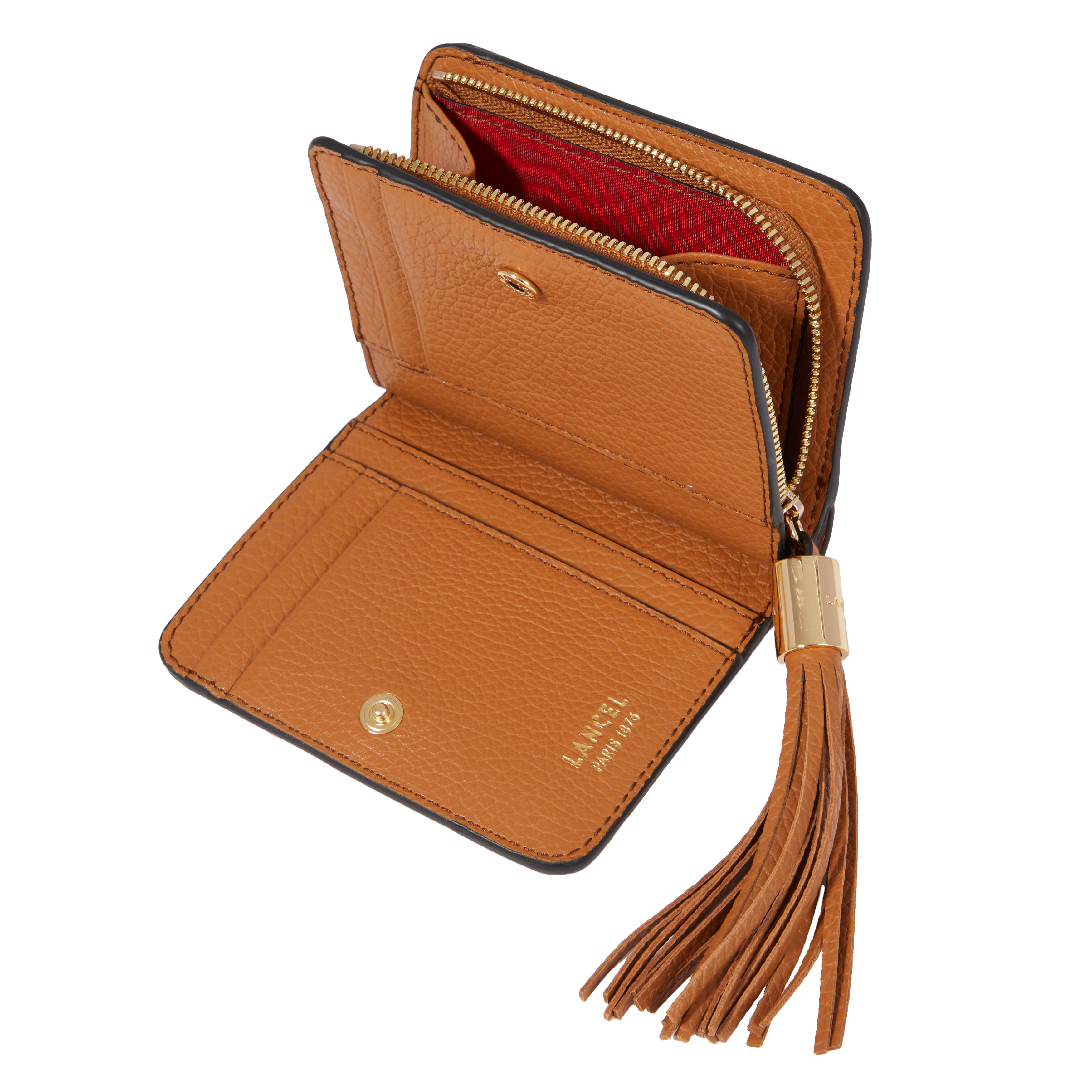 Portefeuille compact medium zippé - premier flirt LANCEL Marron