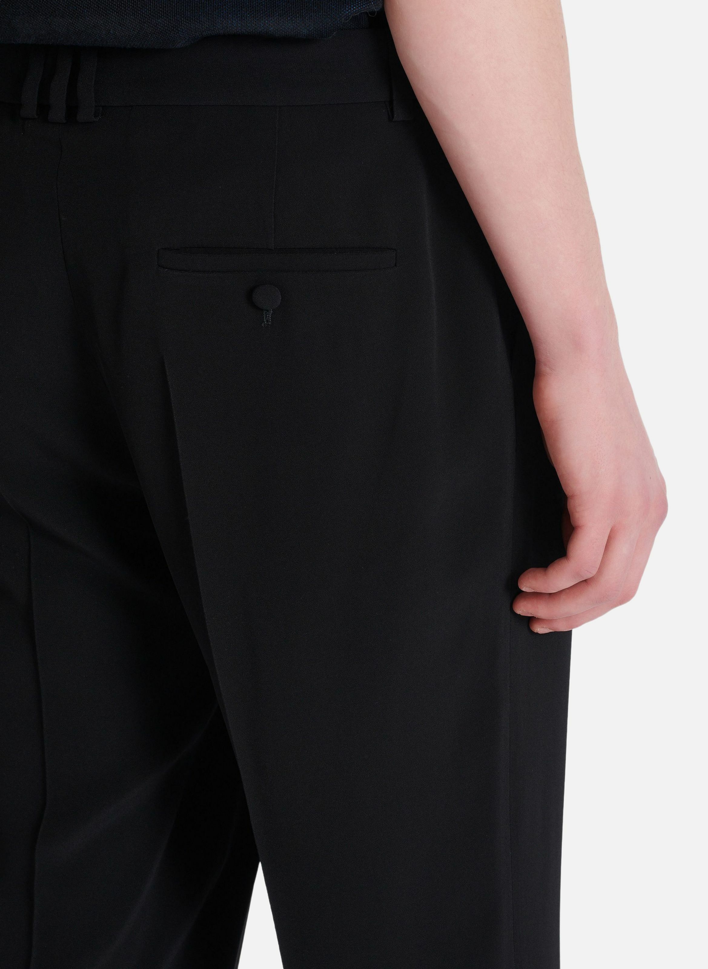 Pantalon droit en crêpe BALMAIN Noir