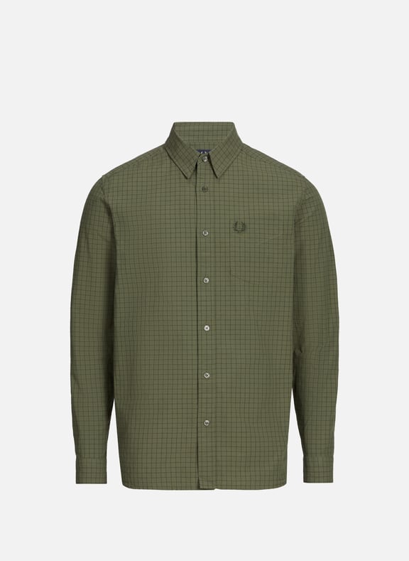 Chemise à carreaux en coton Vert by FRED PERRY FRED PERRY Chemise à carreaux en coton Vert