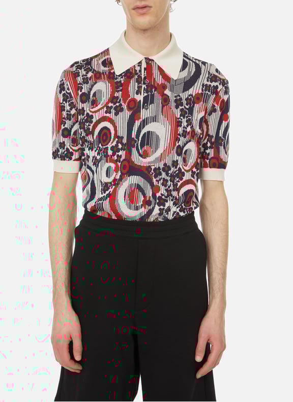 Silk and cotton polo shirt Multicolour by PRADA PRADA Silk and cotton polo shirt Multicolour