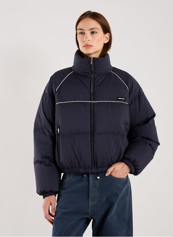 Doudoune courte matelassée Bleu by MIU MIU MIU MIU Doudoune courte matelassée Bleu