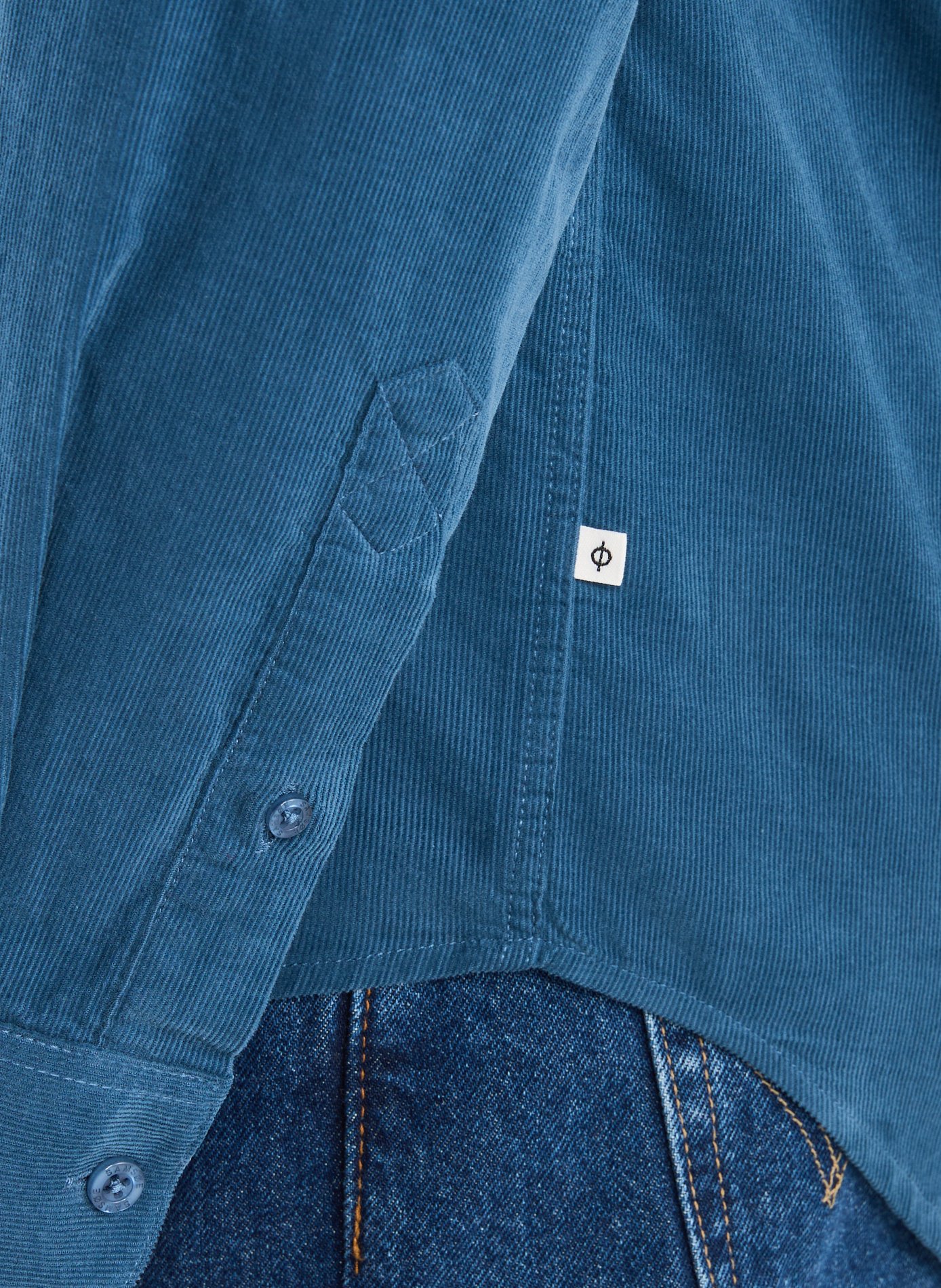 Chemise côtelée en coton SAMSOE SAMSOE Bleu