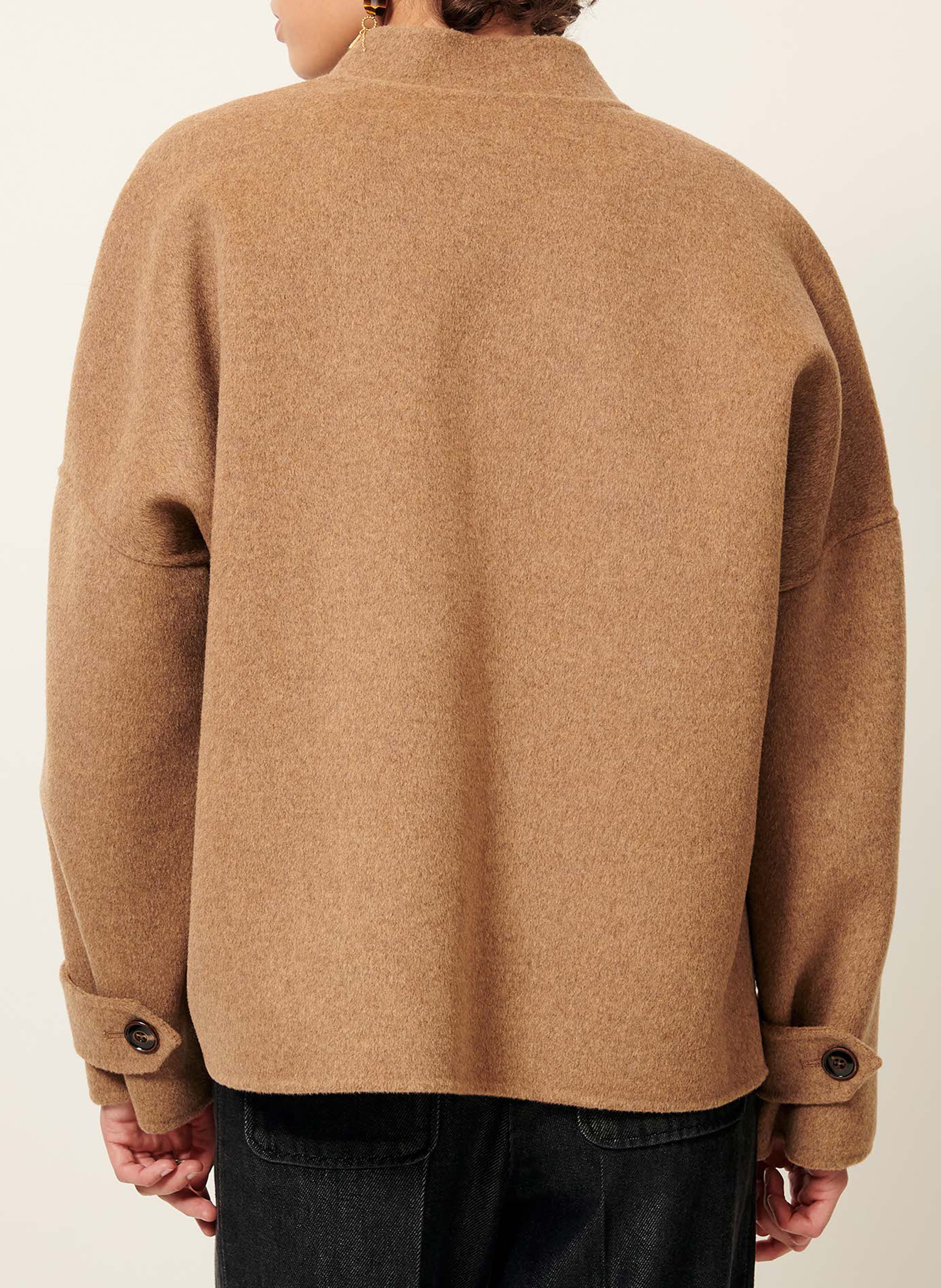 Veste droite en laine mélangée yalespring SESSUN Beige