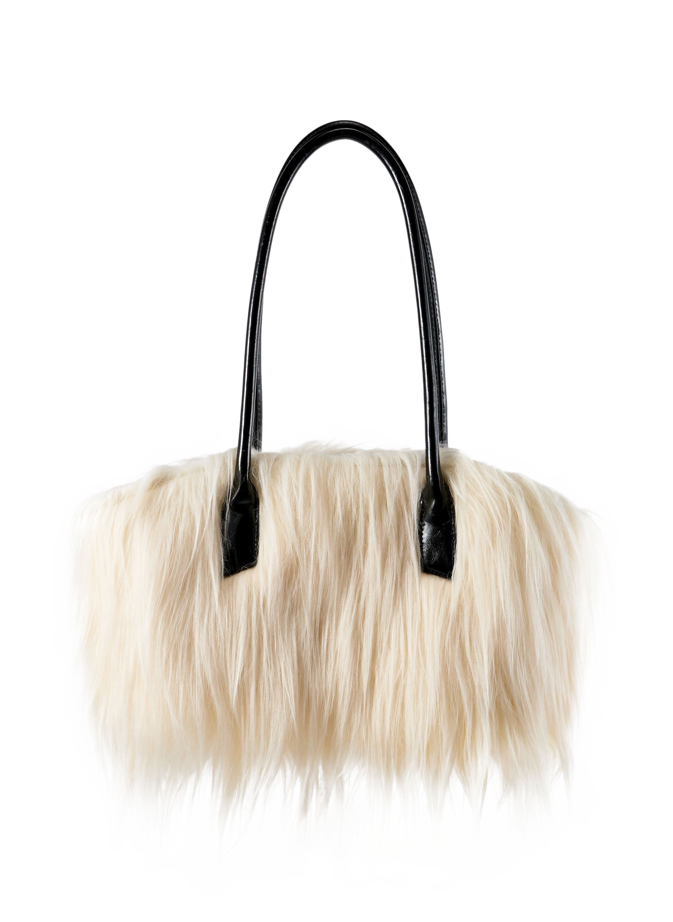TOPSHOP Faux fur shoulder bag White