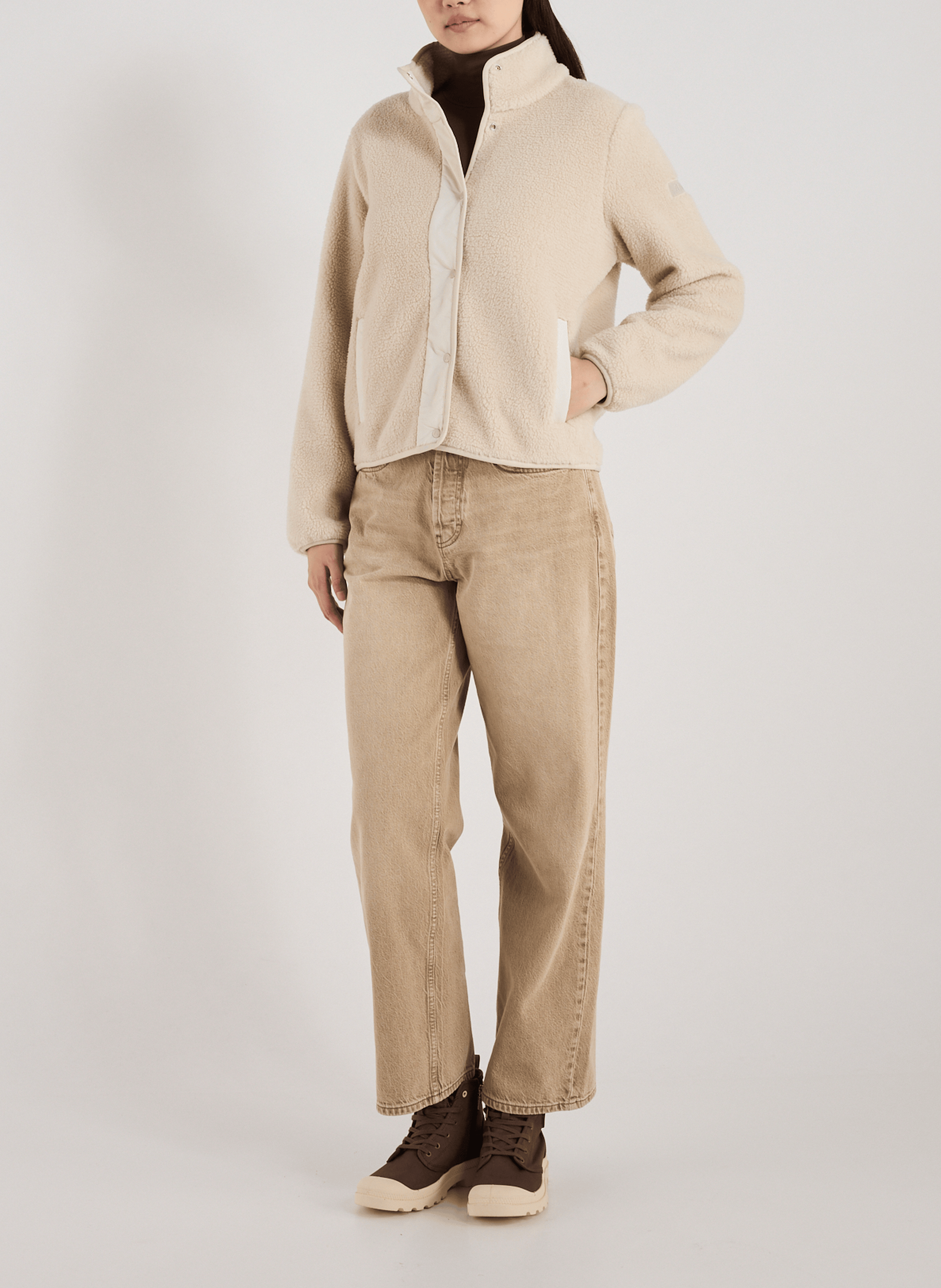 Veste shearling col montant AIGLE Beige