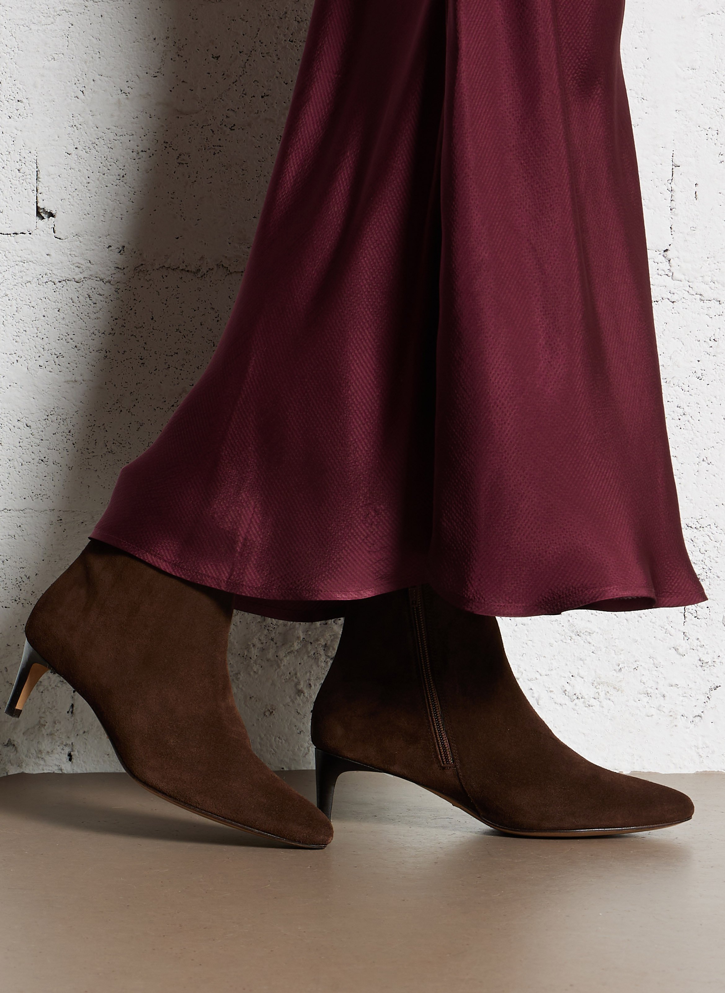 Bottines à bout pointu en cuir mara Marron