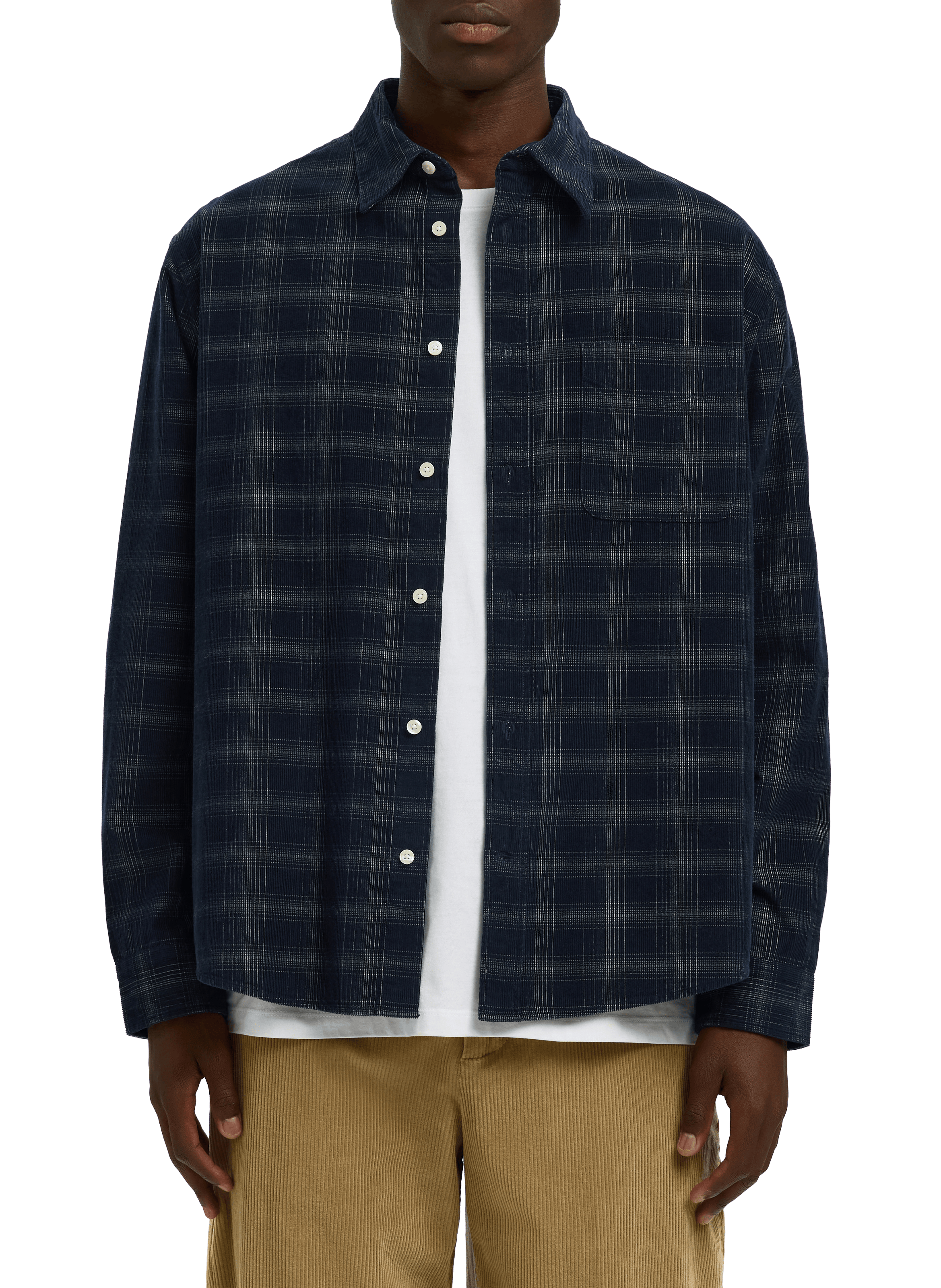 Classic checkered cotton shirt SELECTED Blue