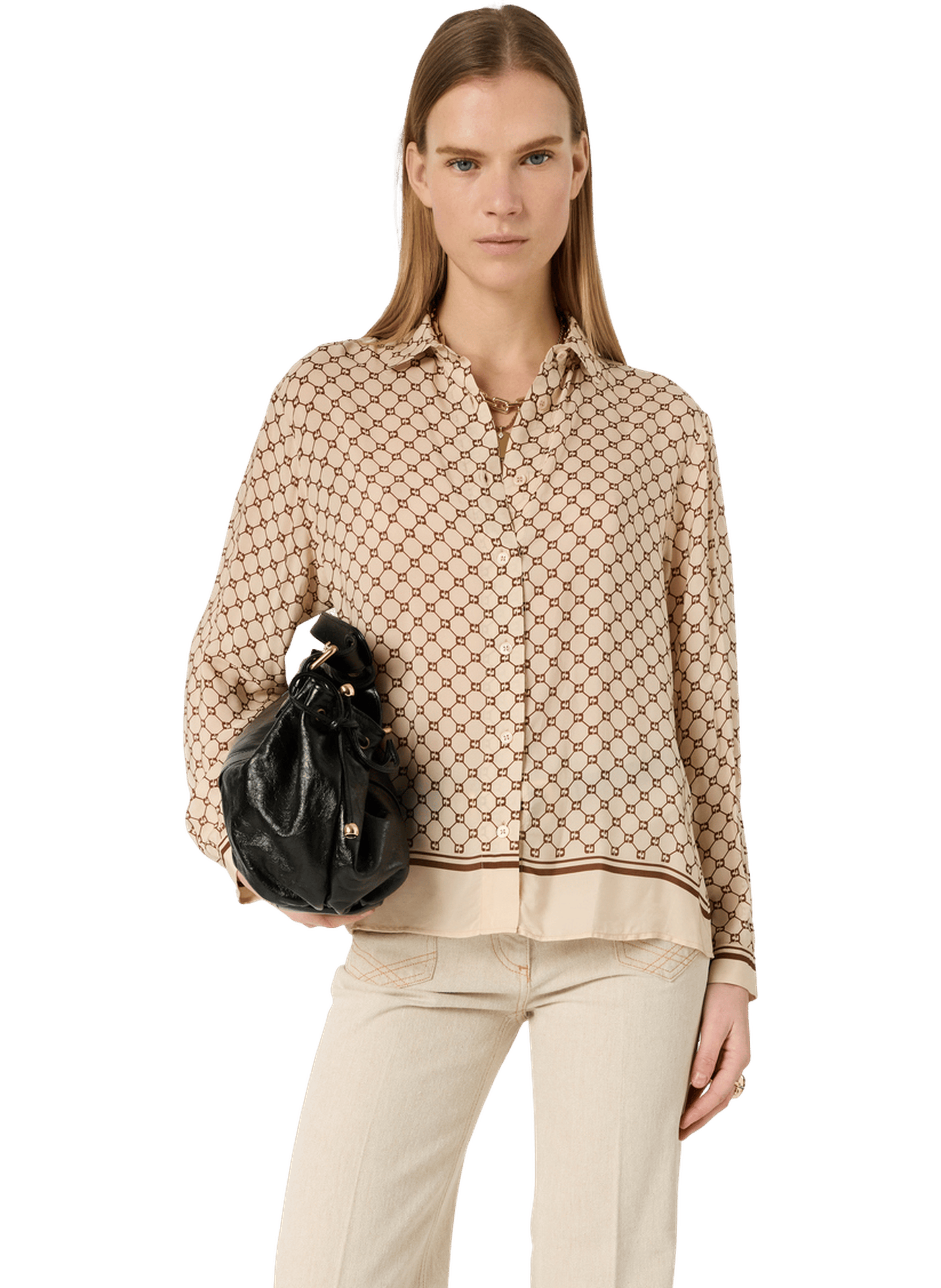 Chemise fluide à monogramme - clariane GERARD DAREL Beige