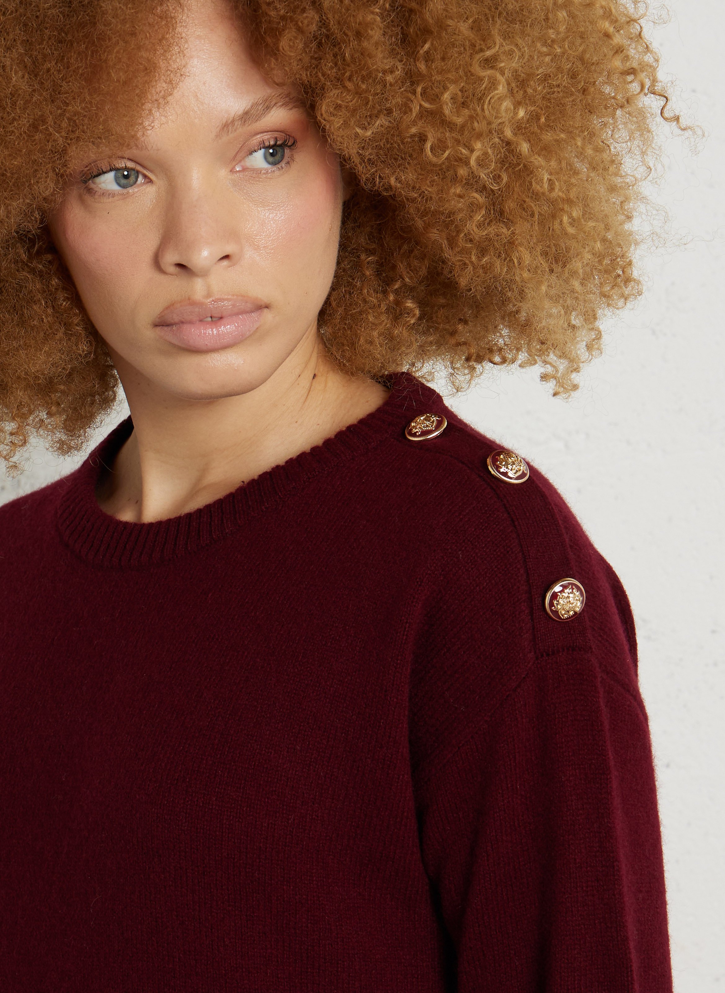 Robe courte col rond en laine benie MAISON 123 Rouge