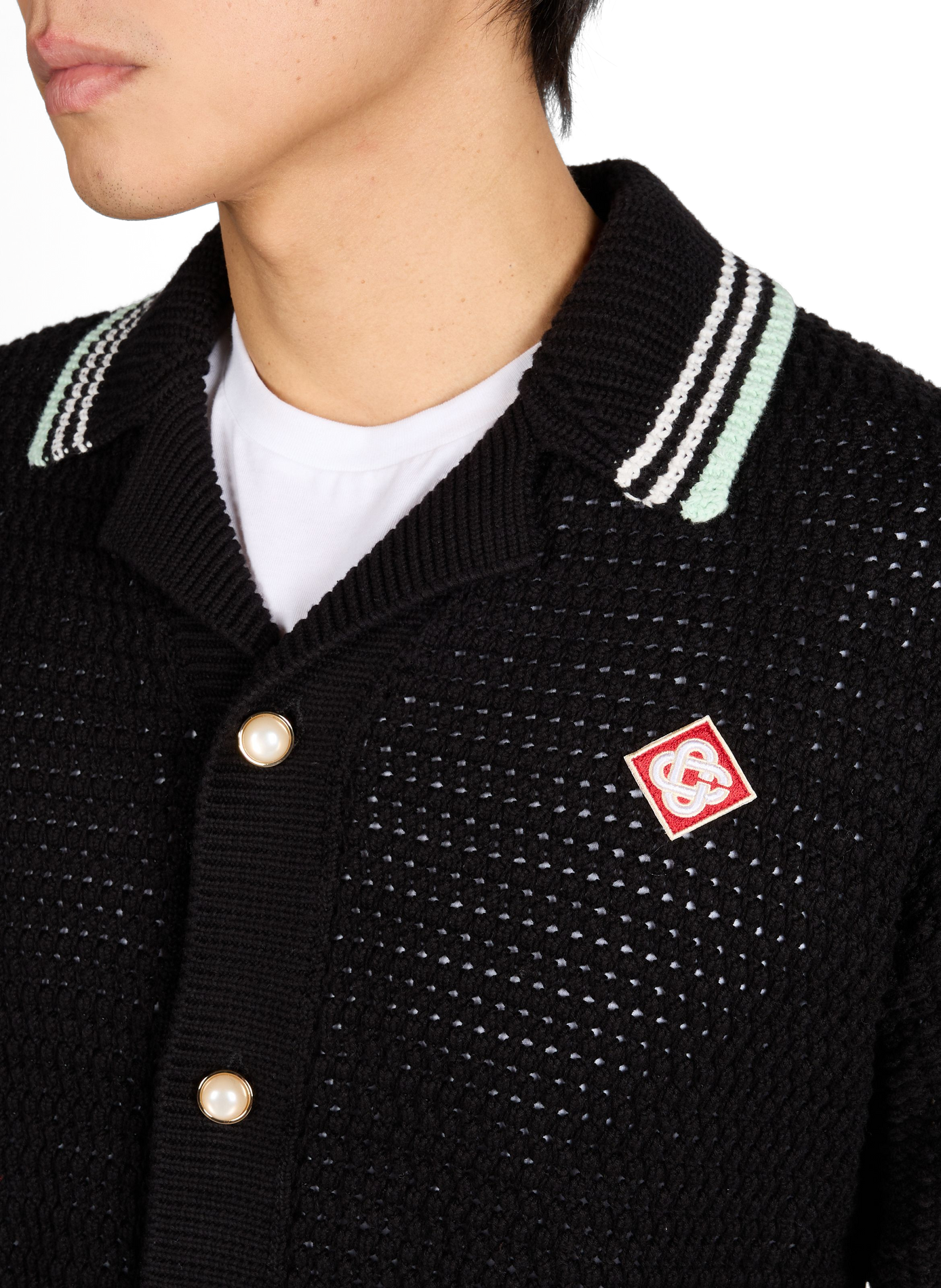 Surchemise en crochet de coton brodé CASABLANCA PARIS Noir