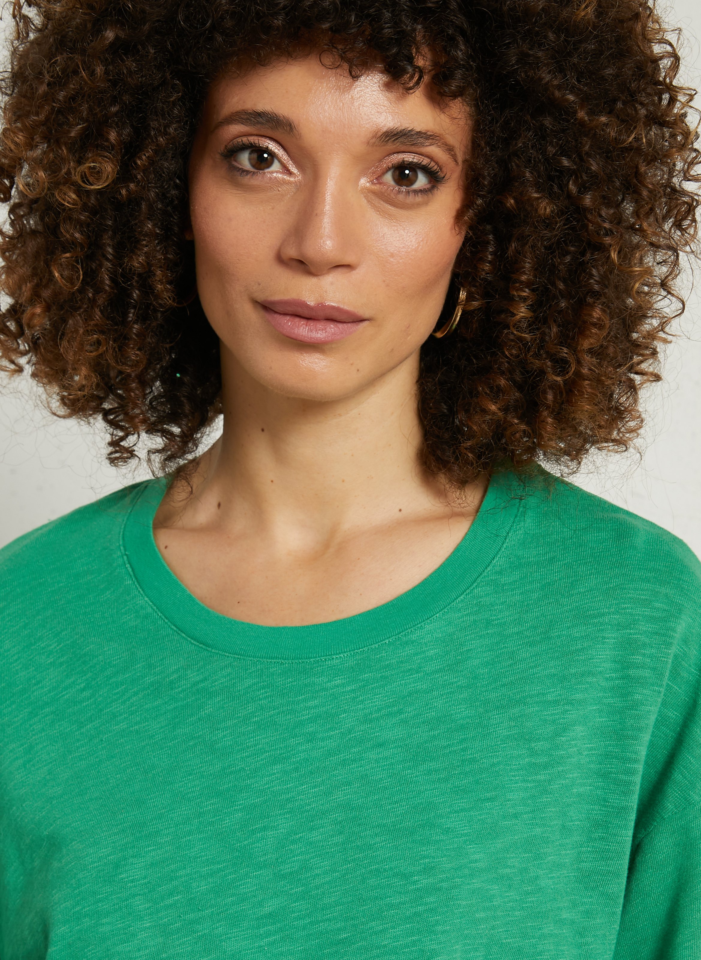 Tee-shirt droit col rond en coton sonoma Vert