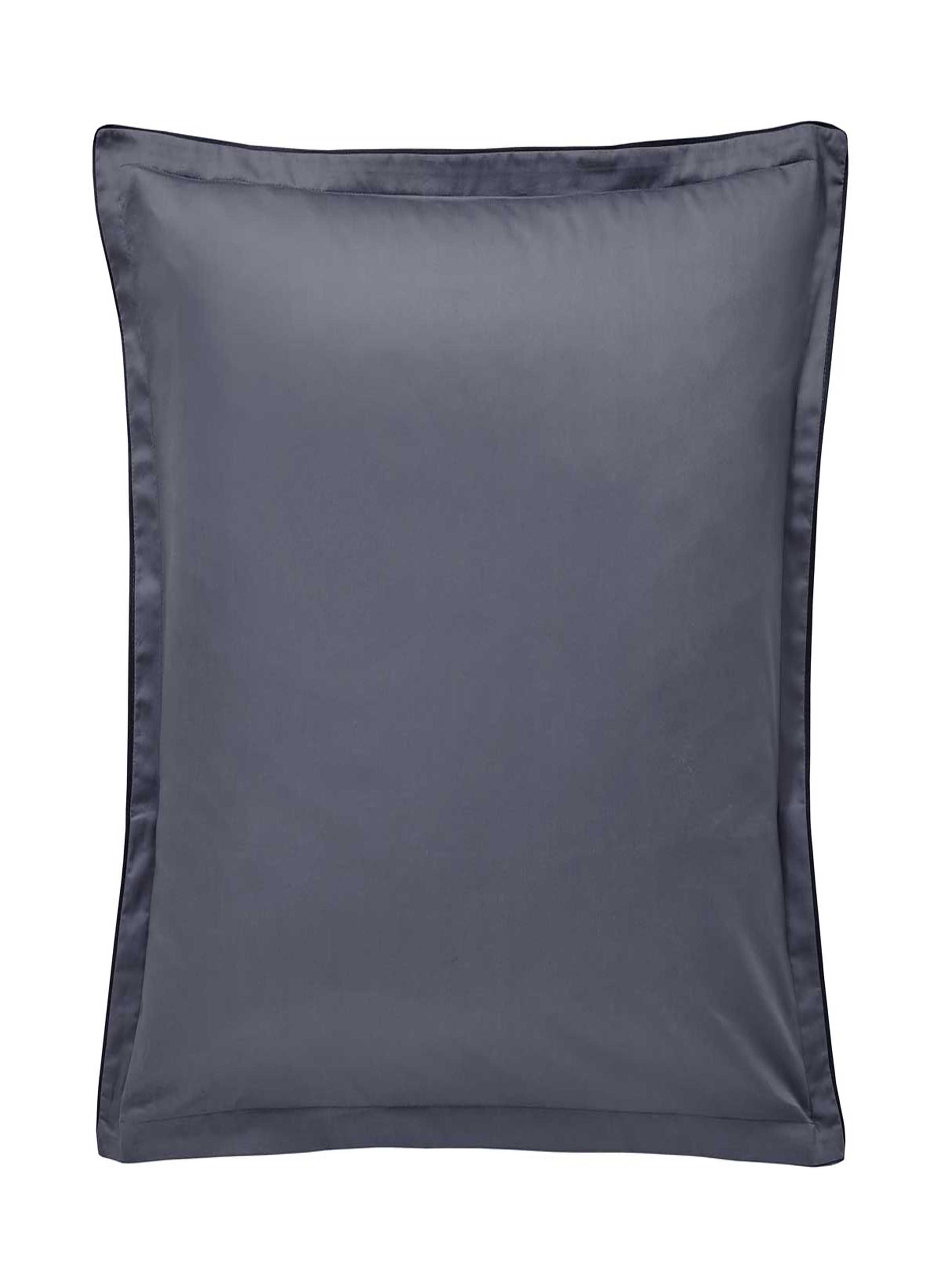 Taie d'oreiller imprimée en satin de coton bio, shalimar Bleu