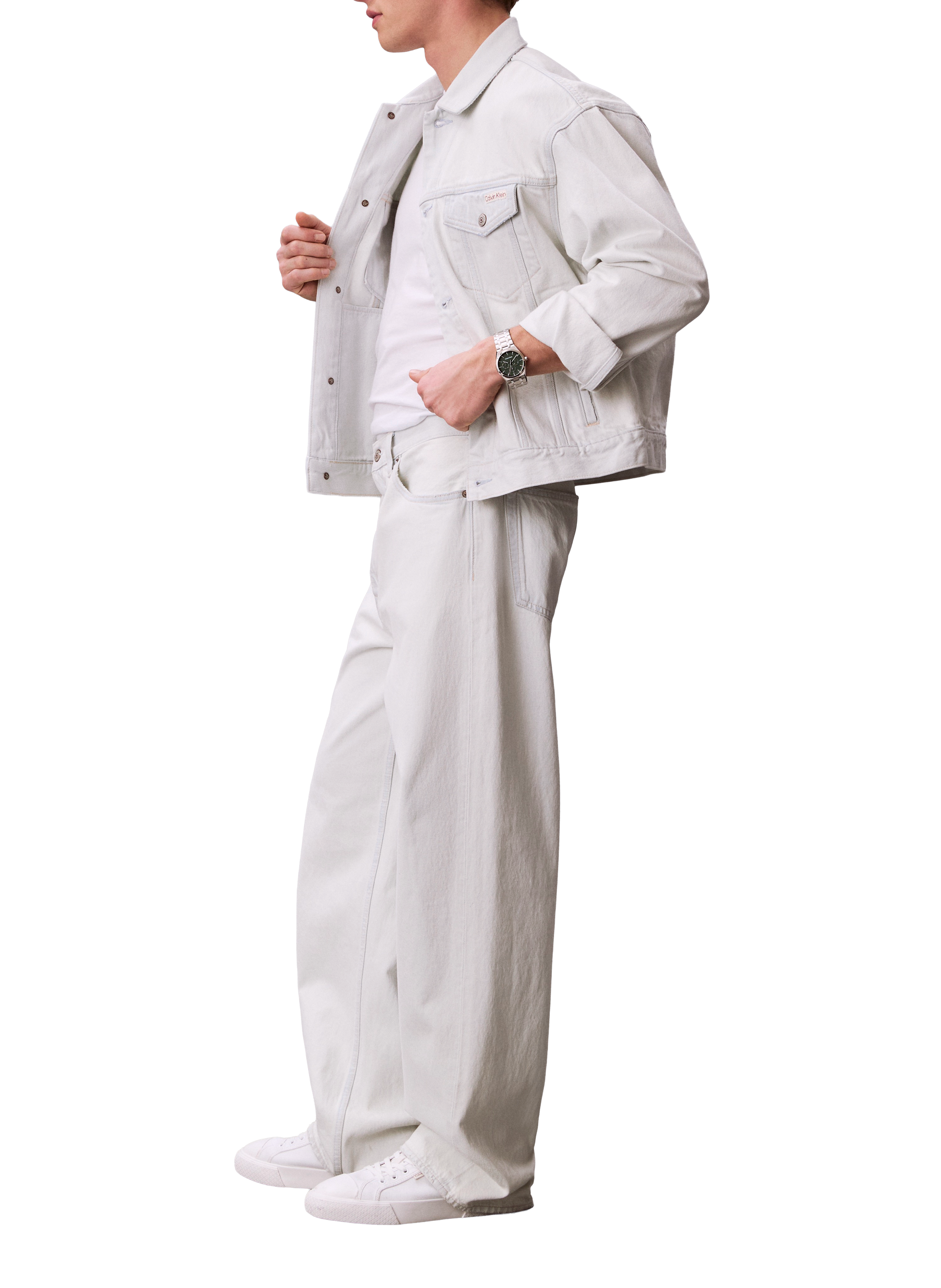 Cropped denim jacket CALVIN KLEIN Blue