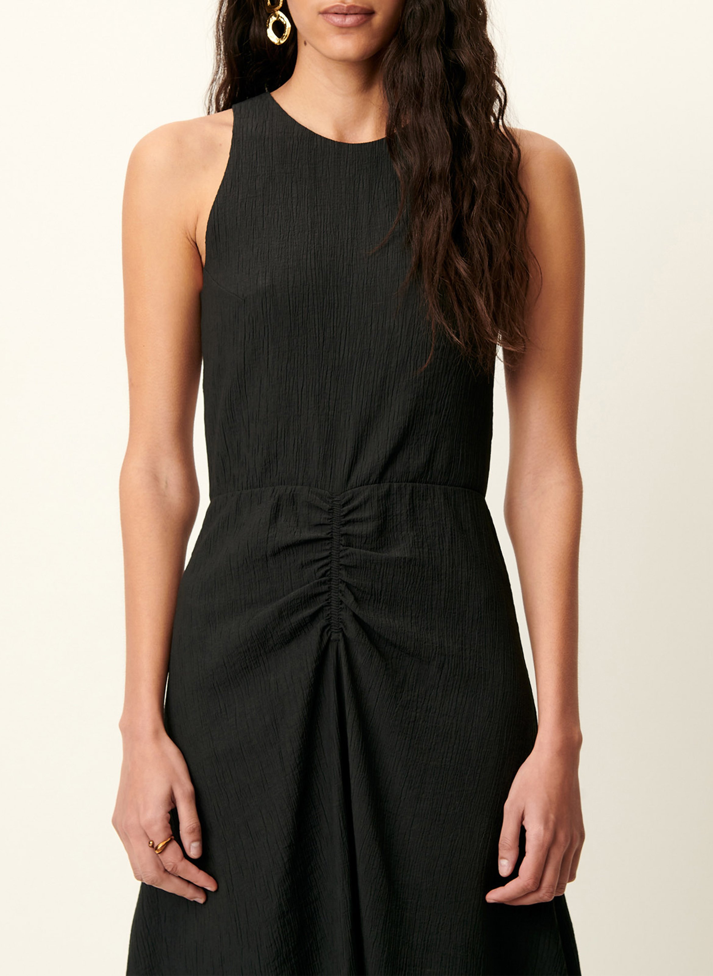 Robe midi col rond lua SESSUN Noir