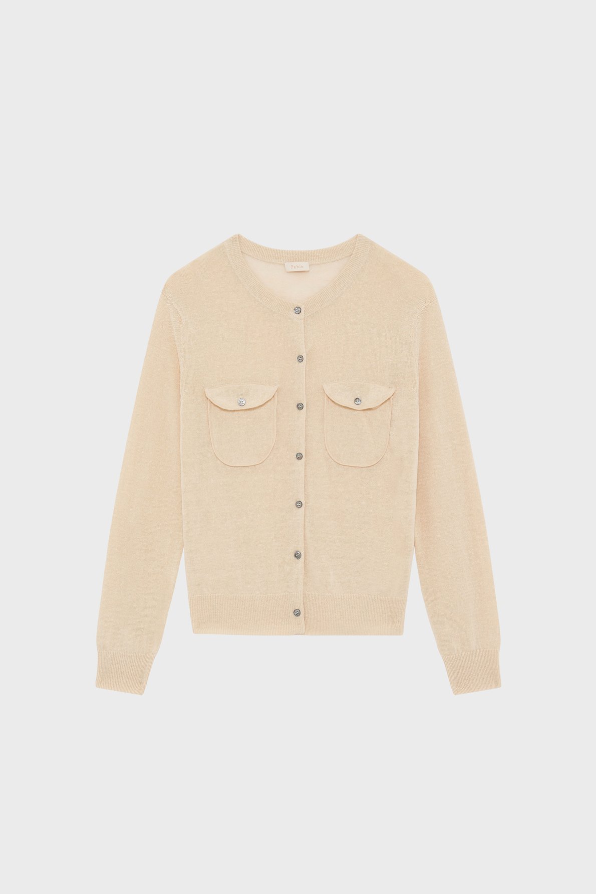 Gilet à col rond en lin mélangé - laurie PABLO Beige