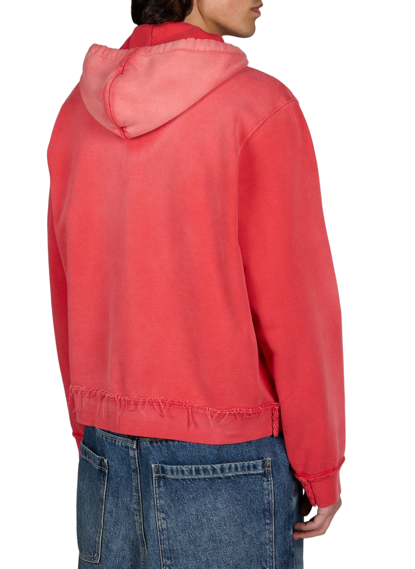 Sweat délavé à capuche en coton CAMIEL FORTGENS Rouge