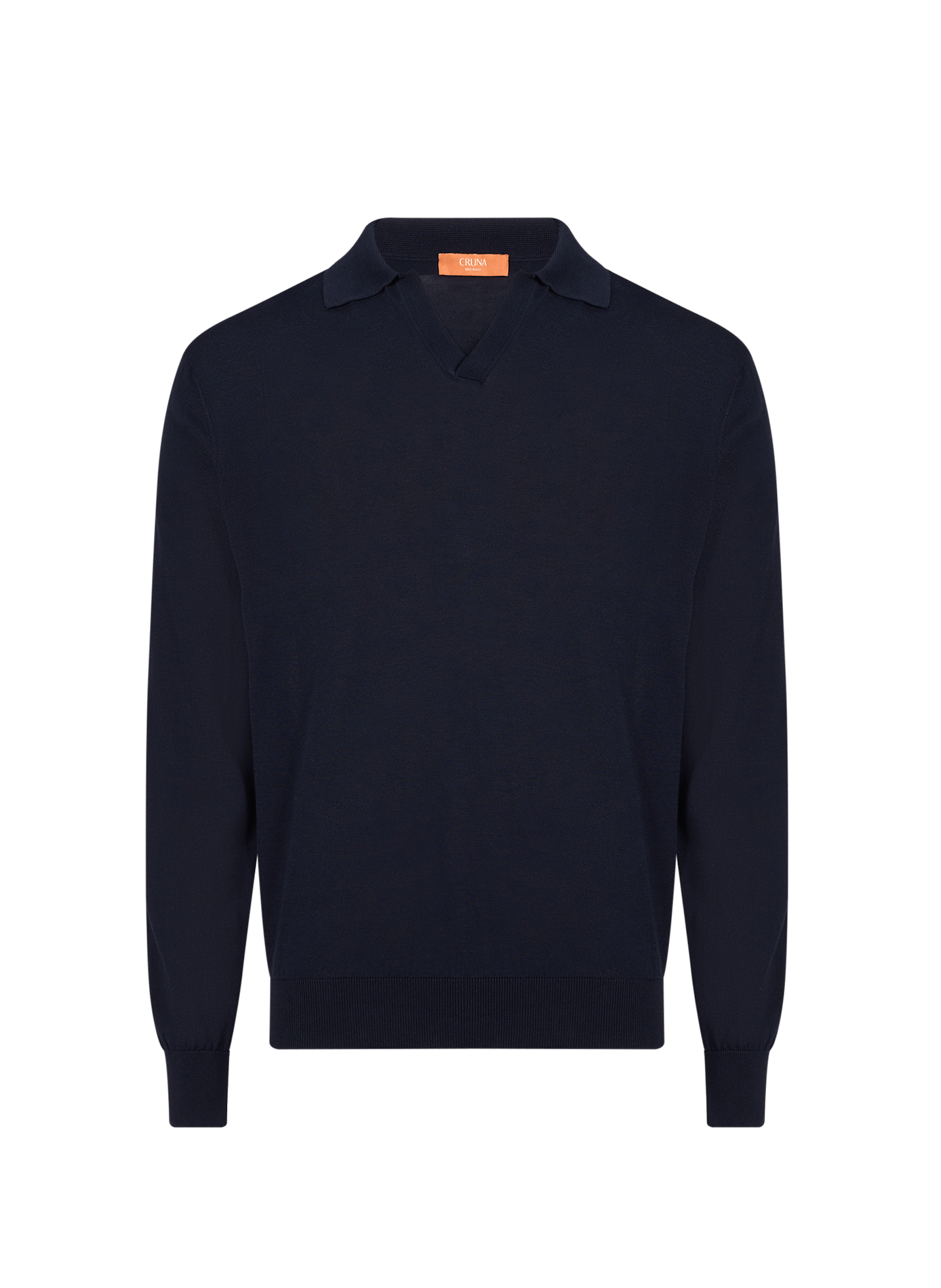 Long-sleeve cotton Polo shirt CRUNA Blue