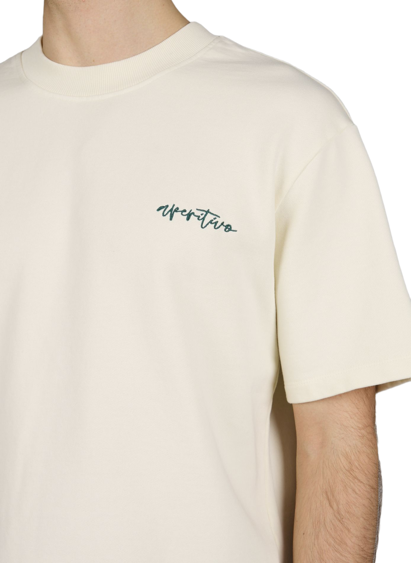 T-shirt droit brodé Terry en coton organique MINIMUM Blanc