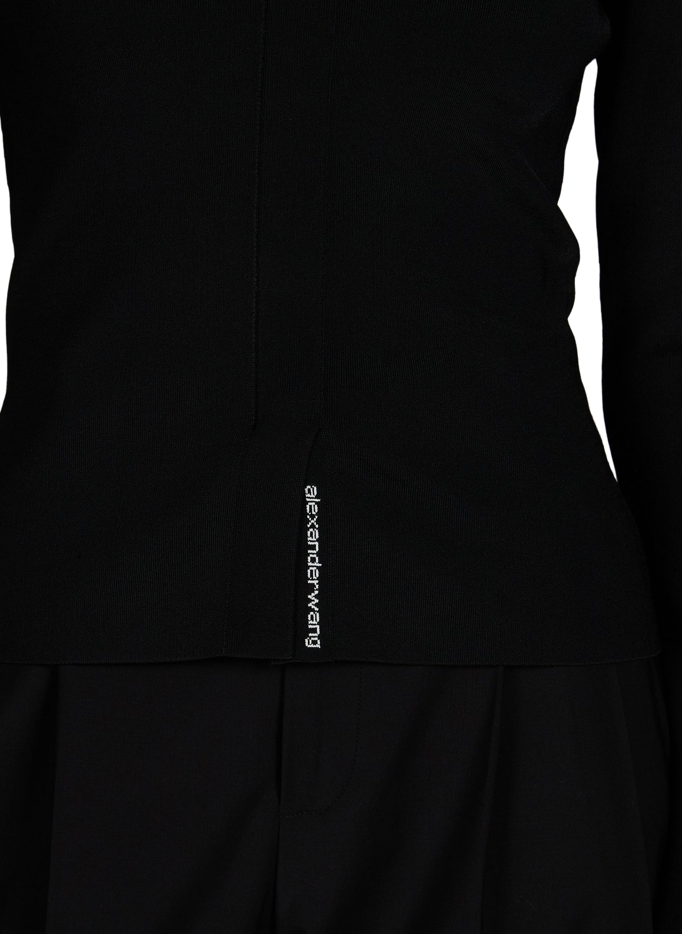 Polo ajusté manches longues uni ALEXANDER WANG Noir