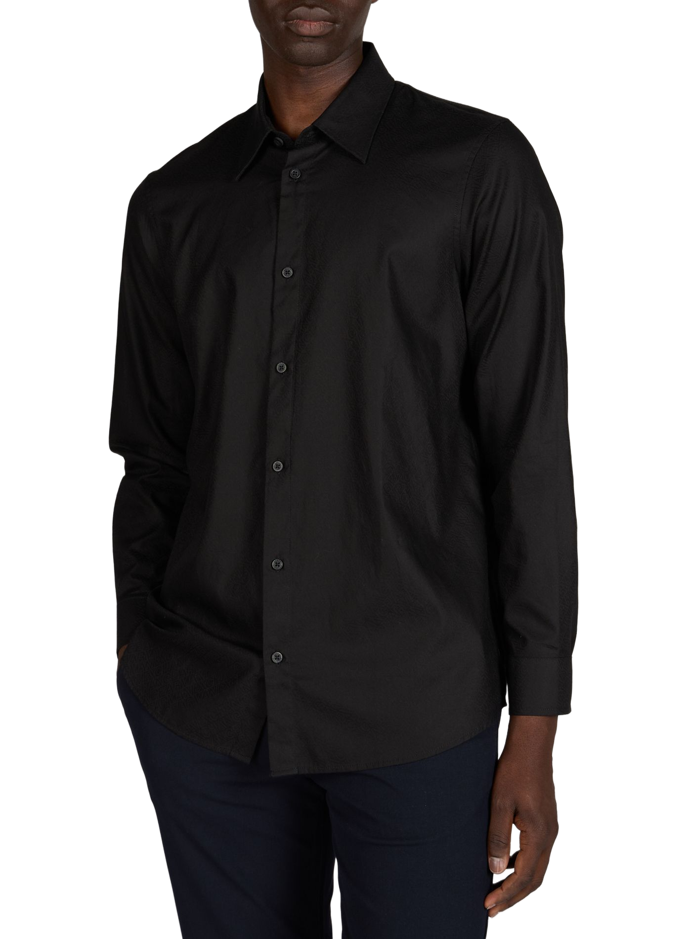 Cotton shirt with logo ARMANI EXCHANGE Black