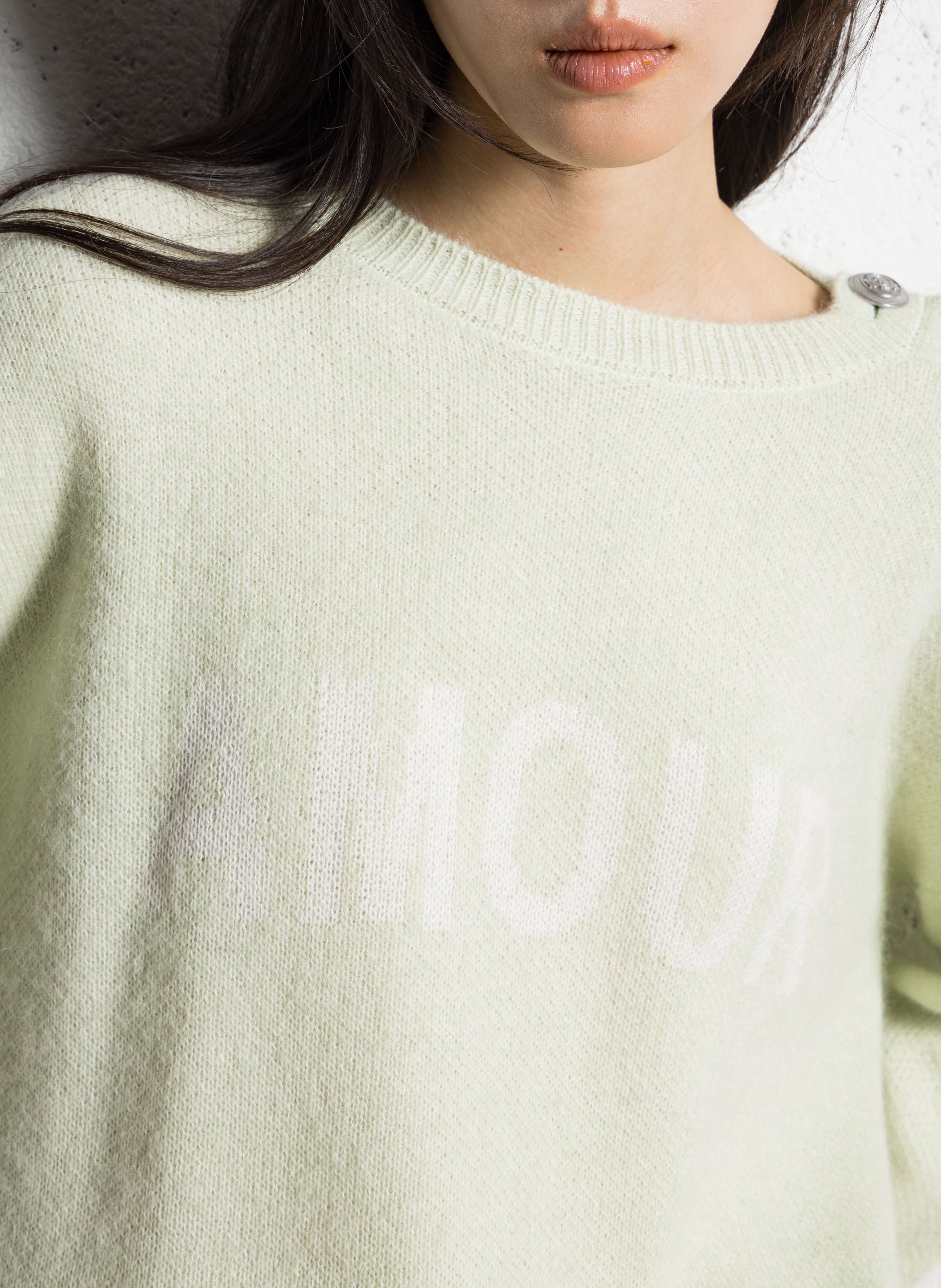 Pull droit col rond en maille IKKS Vert