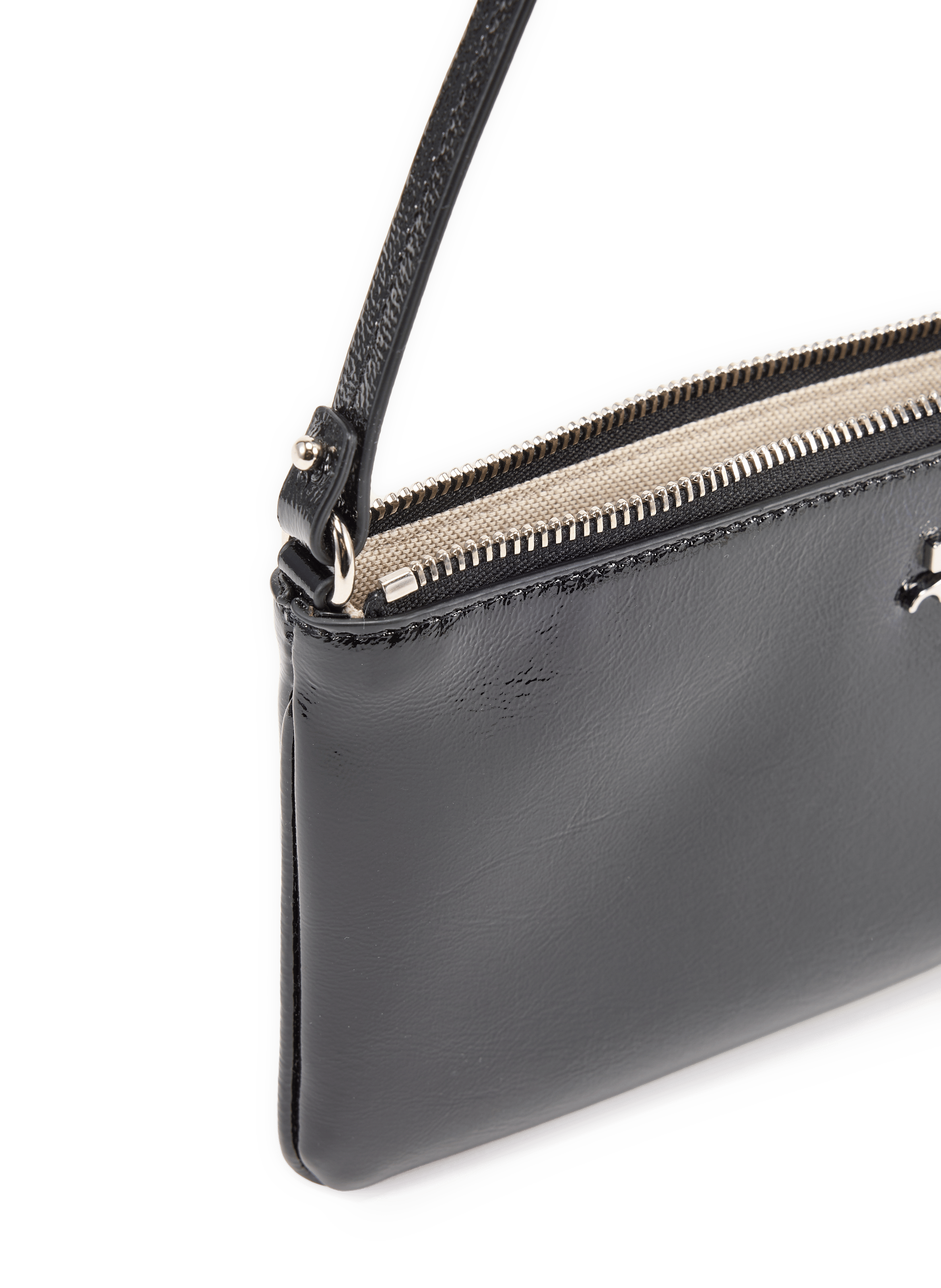 Pochette zippée à plaque logo COURRÈGES Noir