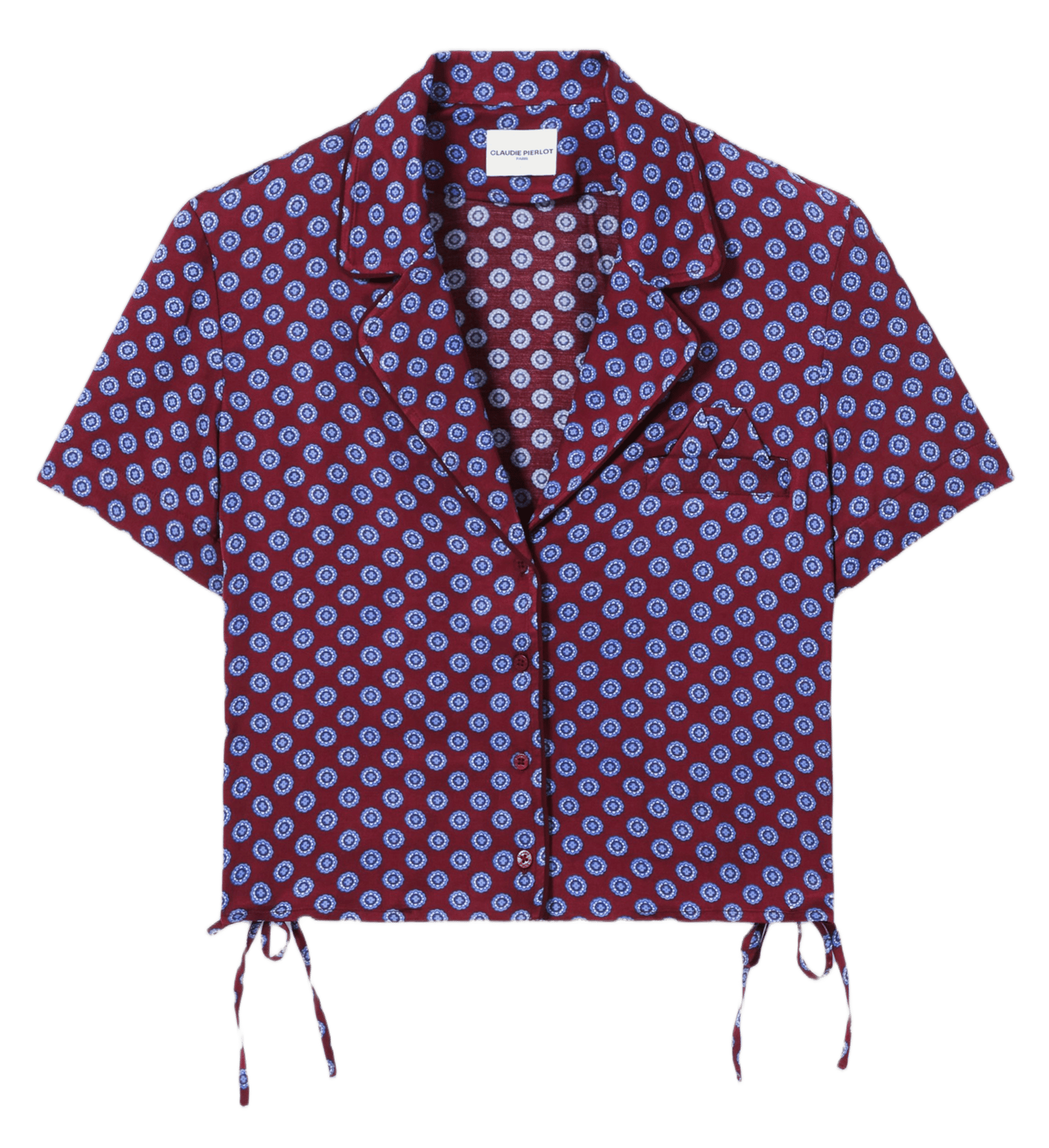 Chemise droite courte imprimée CLAUDIE PIERLOT Rouge