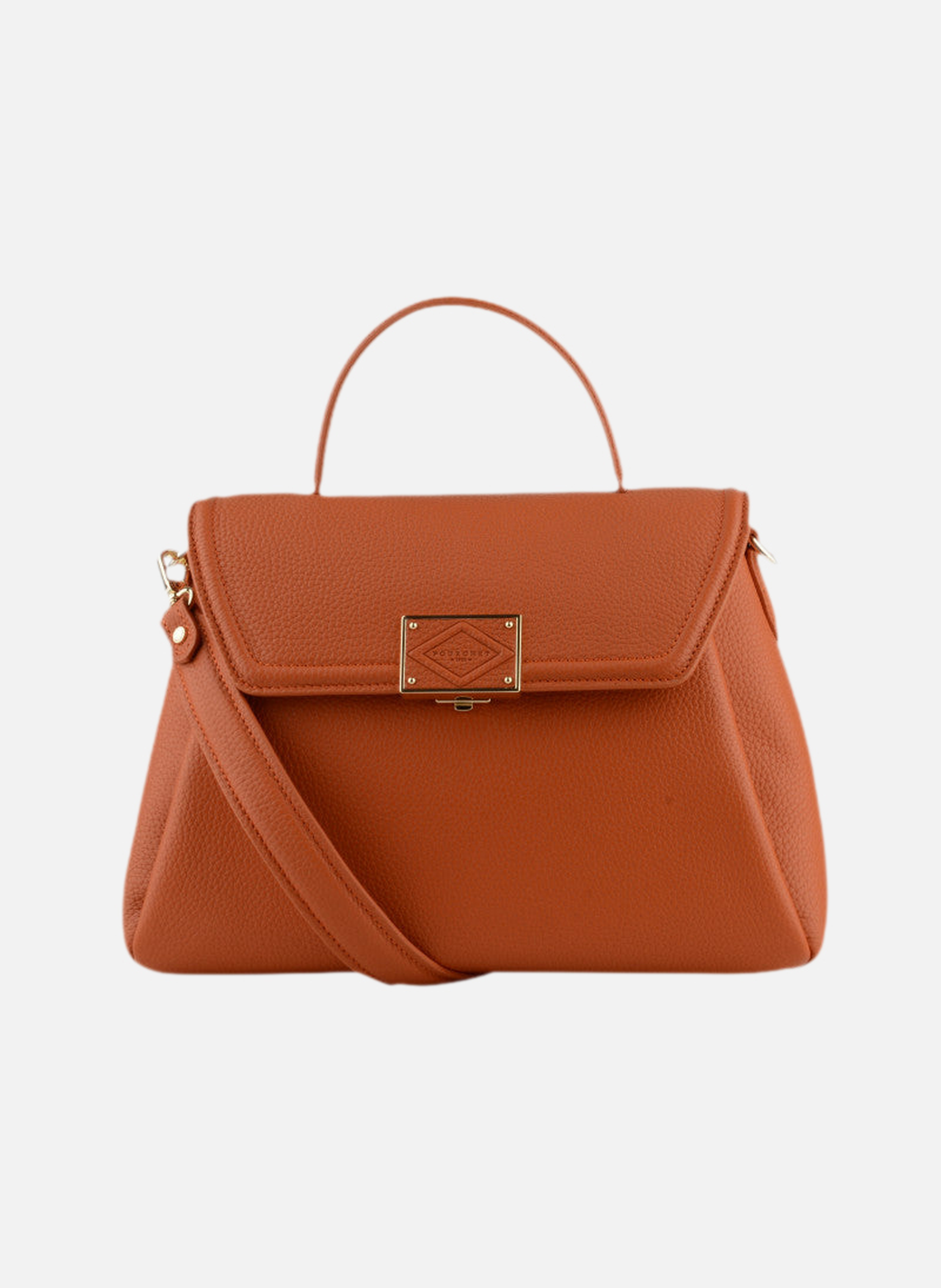 Carat | sac à main gm en cuir de vachette POURCHET Orange