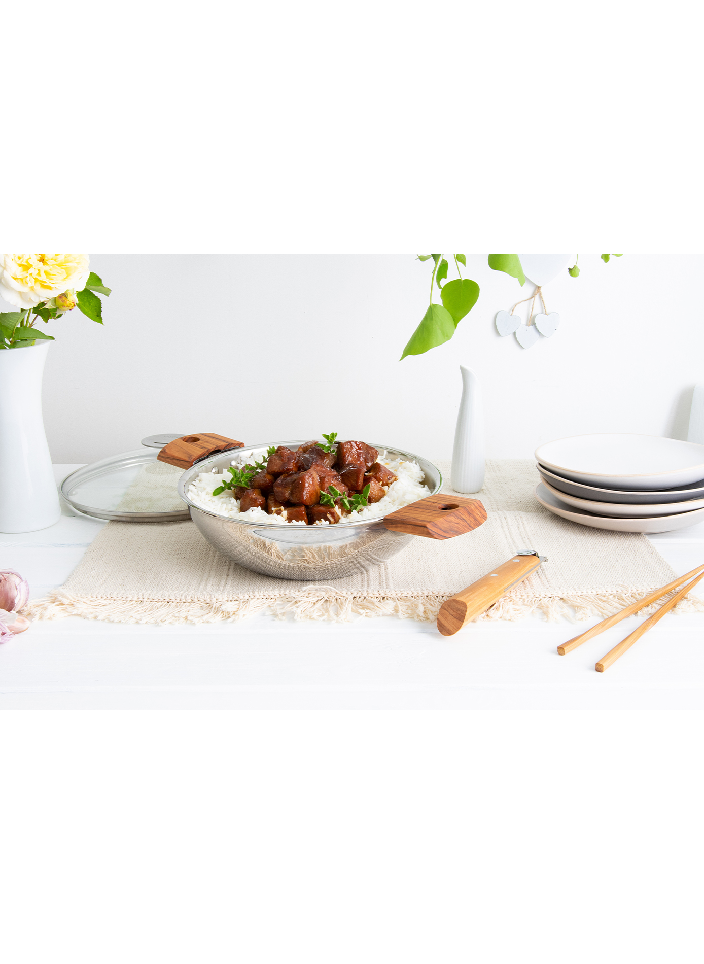 Wok Casteline en inox CRISTEL Gris