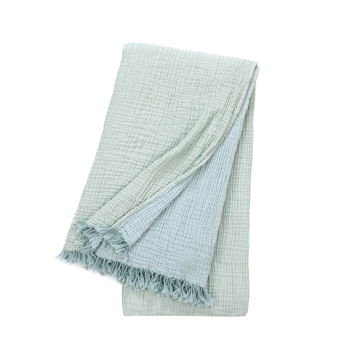 Plaid en gaze de coton, cyclades DESFORGES Bleu