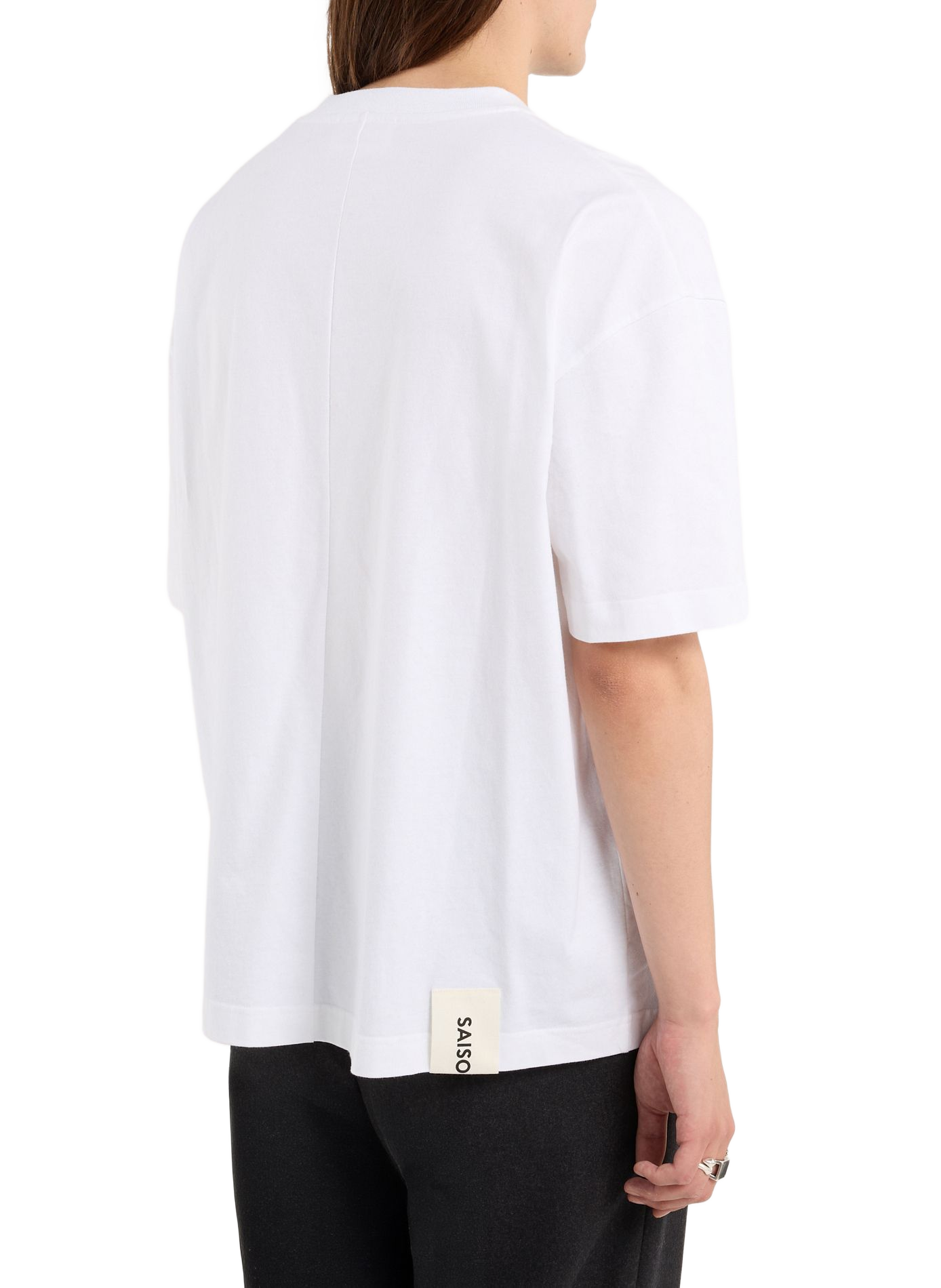 Oversize T-Shirt mit Bart SAISON 1865 Weiss