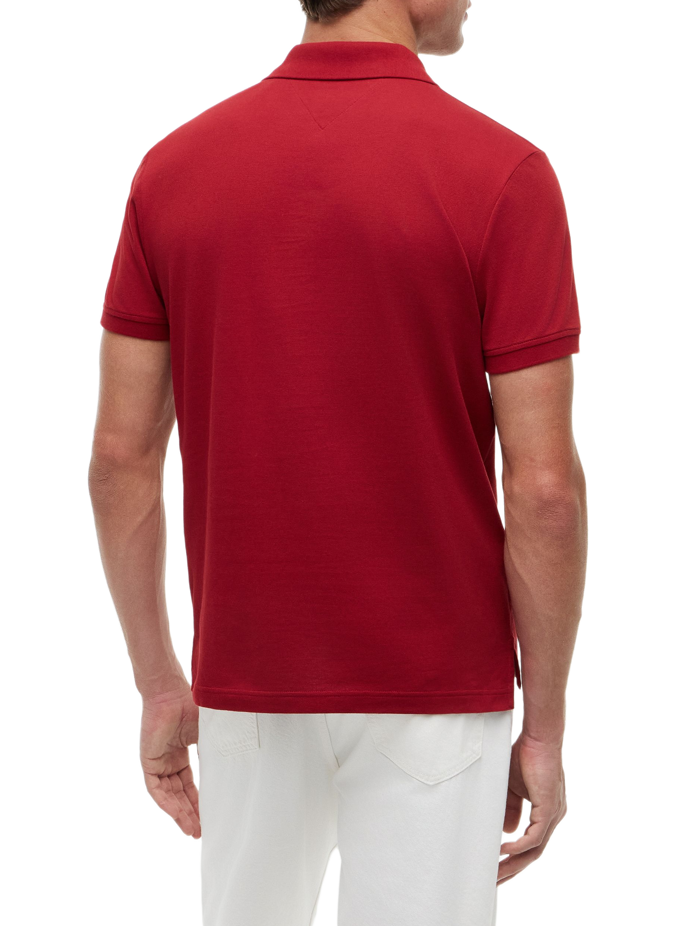 Short-sleeved cotton polo with logo TOMMY HILFIGER Red