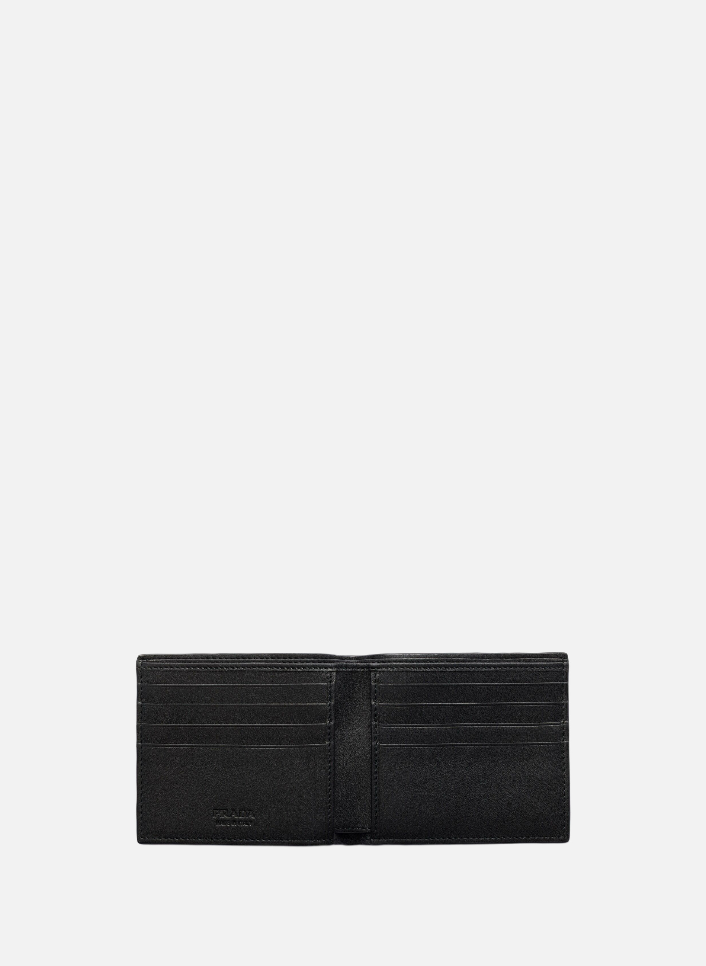 Portefeuille en cuir vieilli PRADA Noir