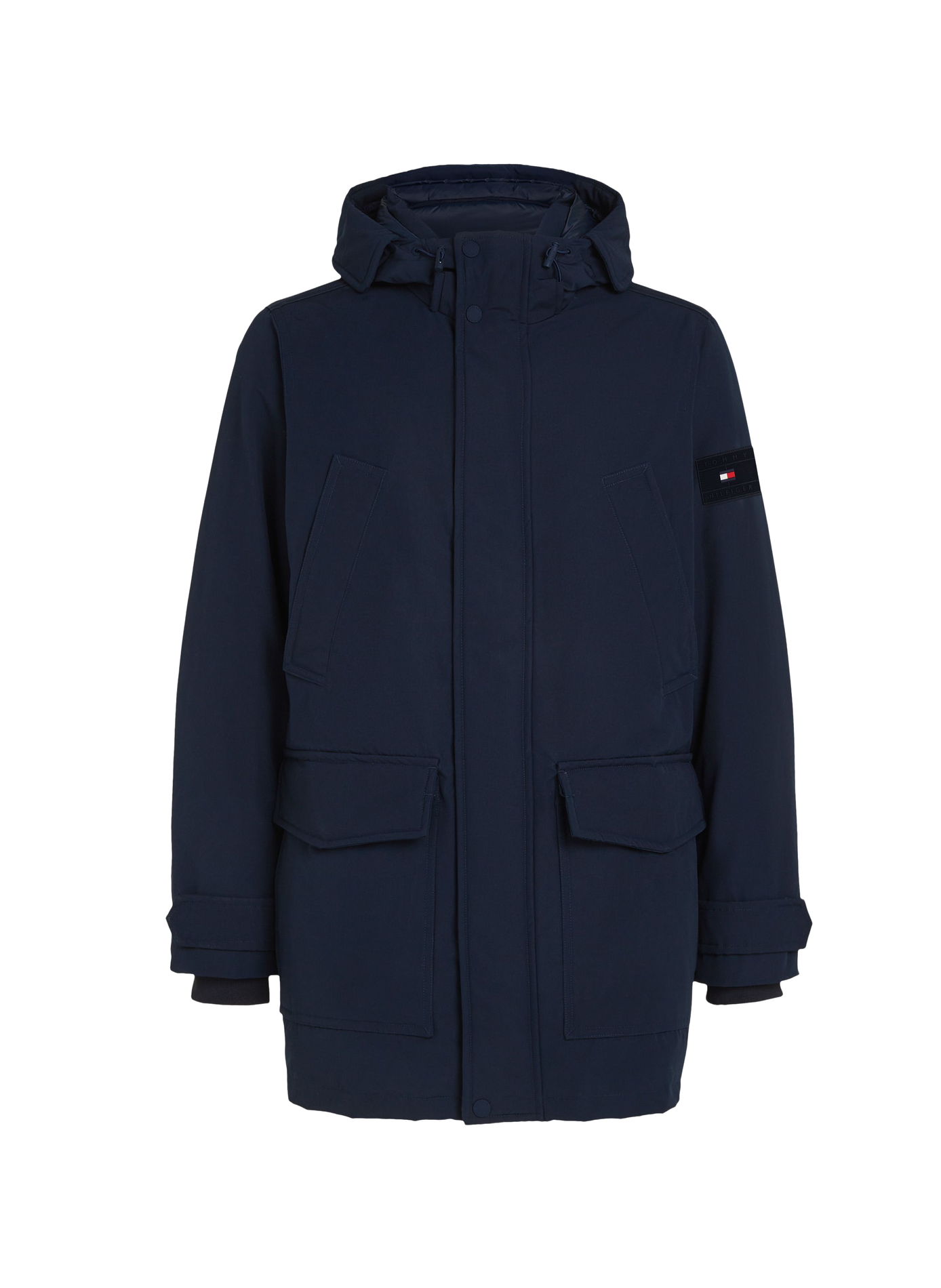 Straight-cut parka with a stand-up collar and hood TOMMY HILFIGER Blue