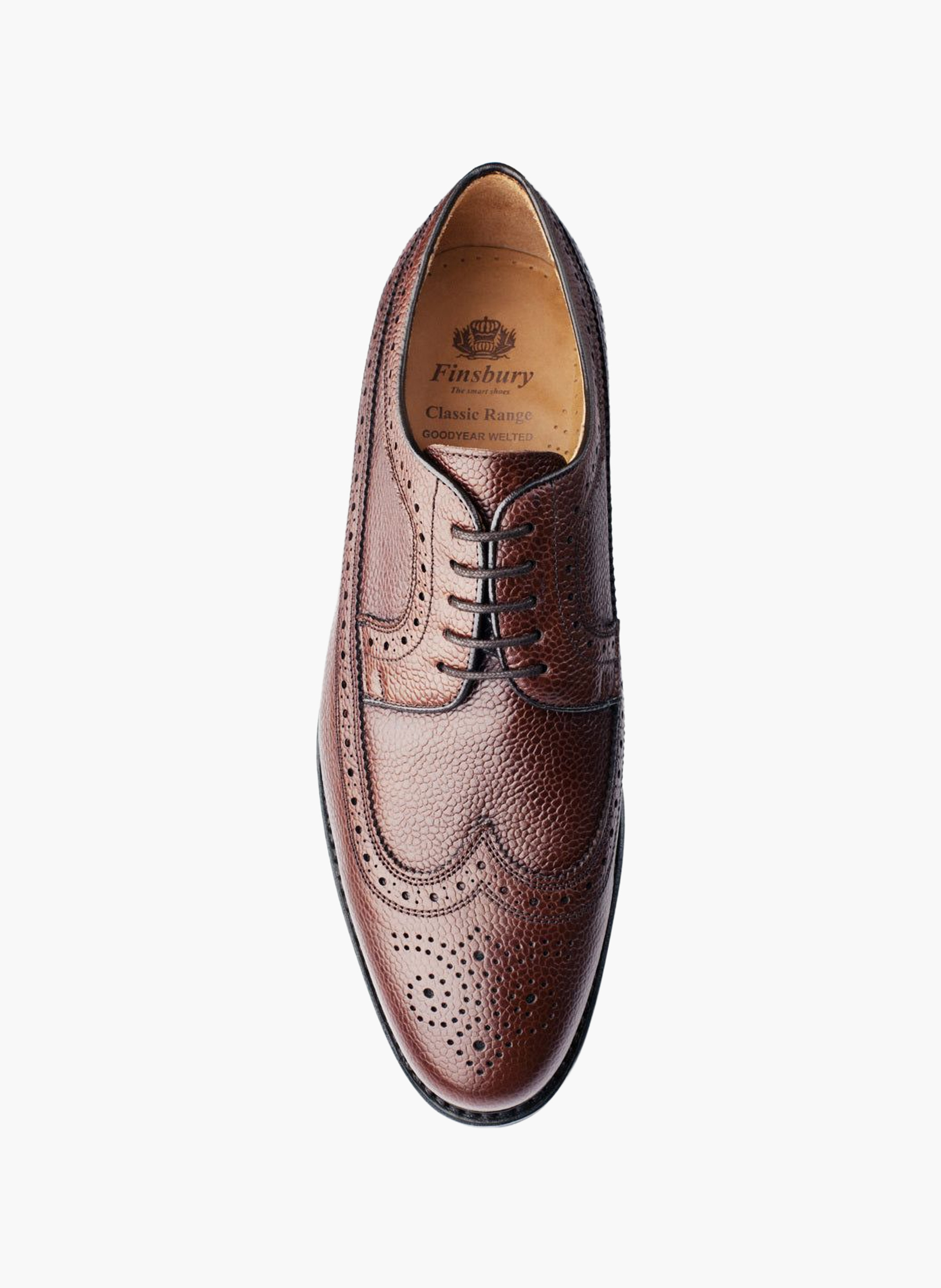 Derby cuir grainé barton FINSBURY Marron